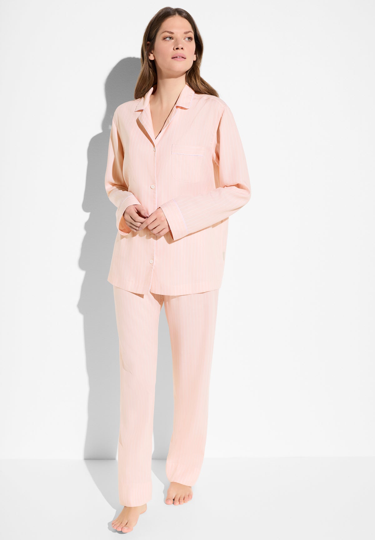 Sustainable Luxury Stripes | Pyjama lang - pink stripes
