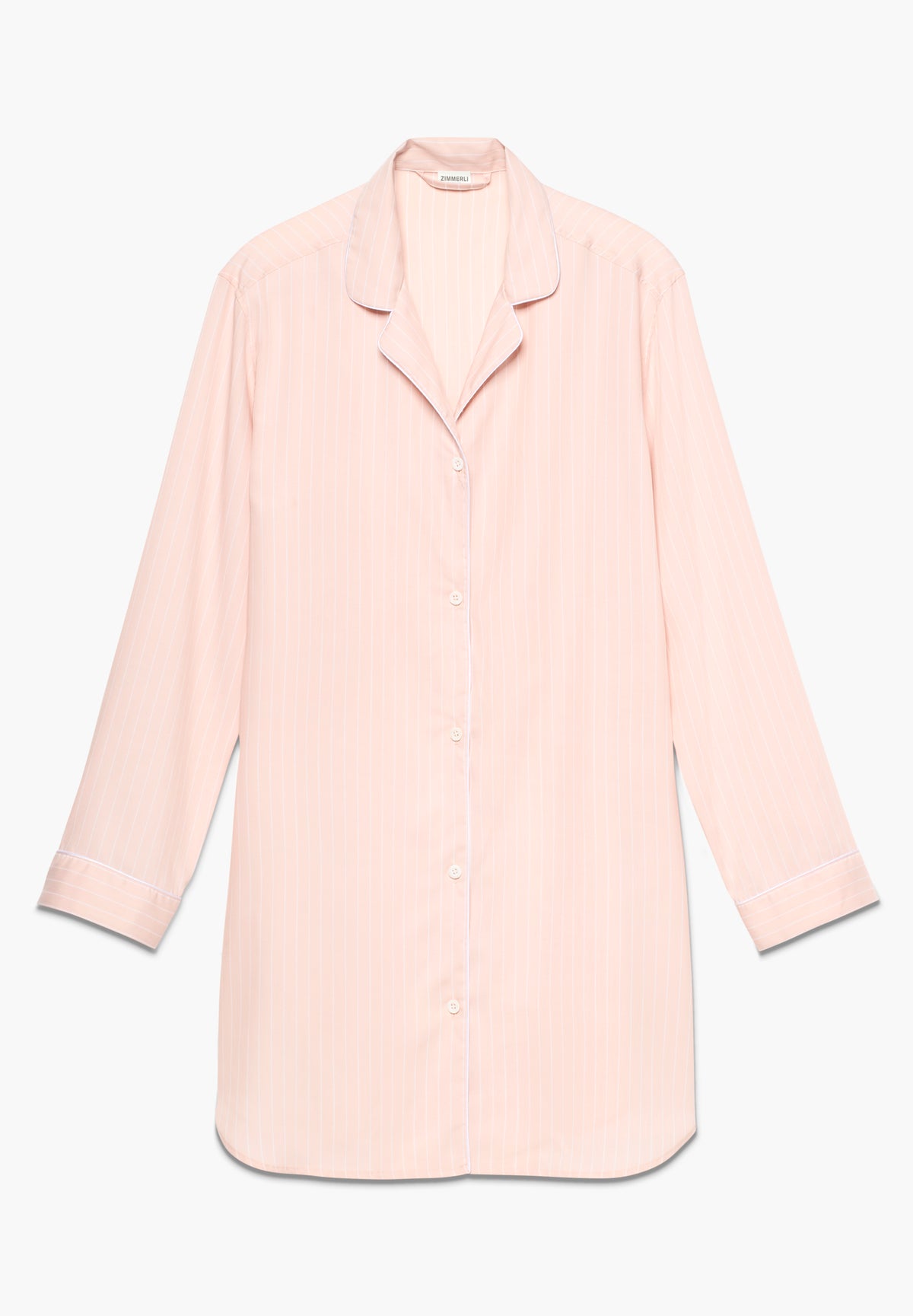 Sustainable Luxury Stripes | Sleepshirt langarm - pink stripes