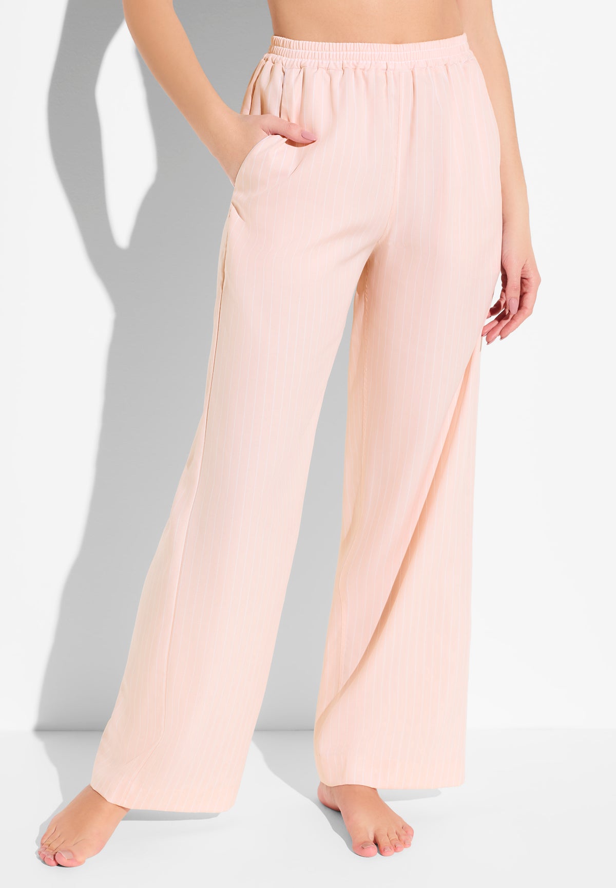 Sustainable Luxury Stripes | Hose lang - pink stripes