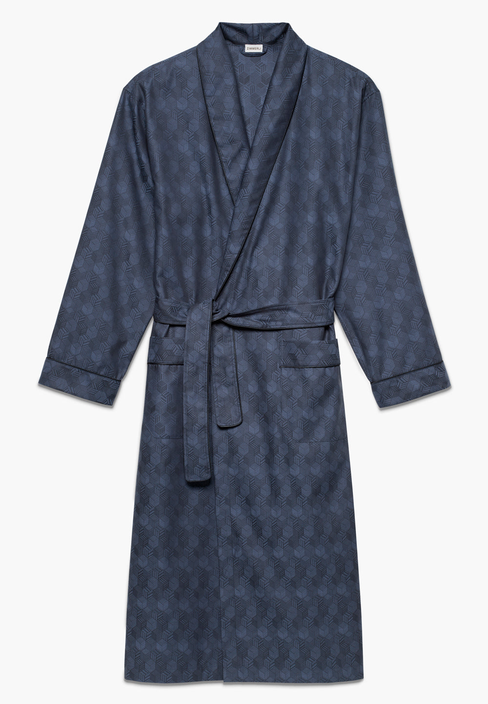 Luxury Jacquard | Morgenmantel lang - labyrinth dark