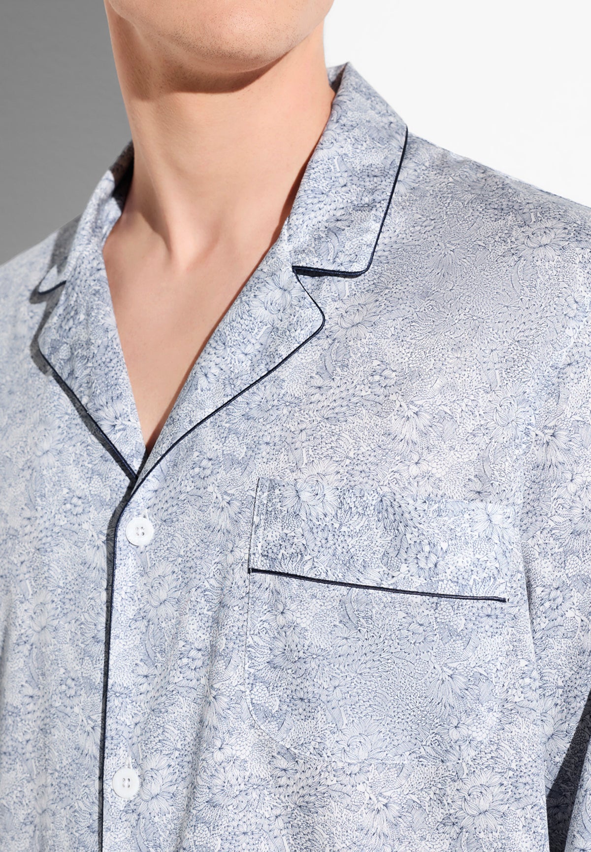 Cotton Sateen Print | Pyjama lang - stenciled florals