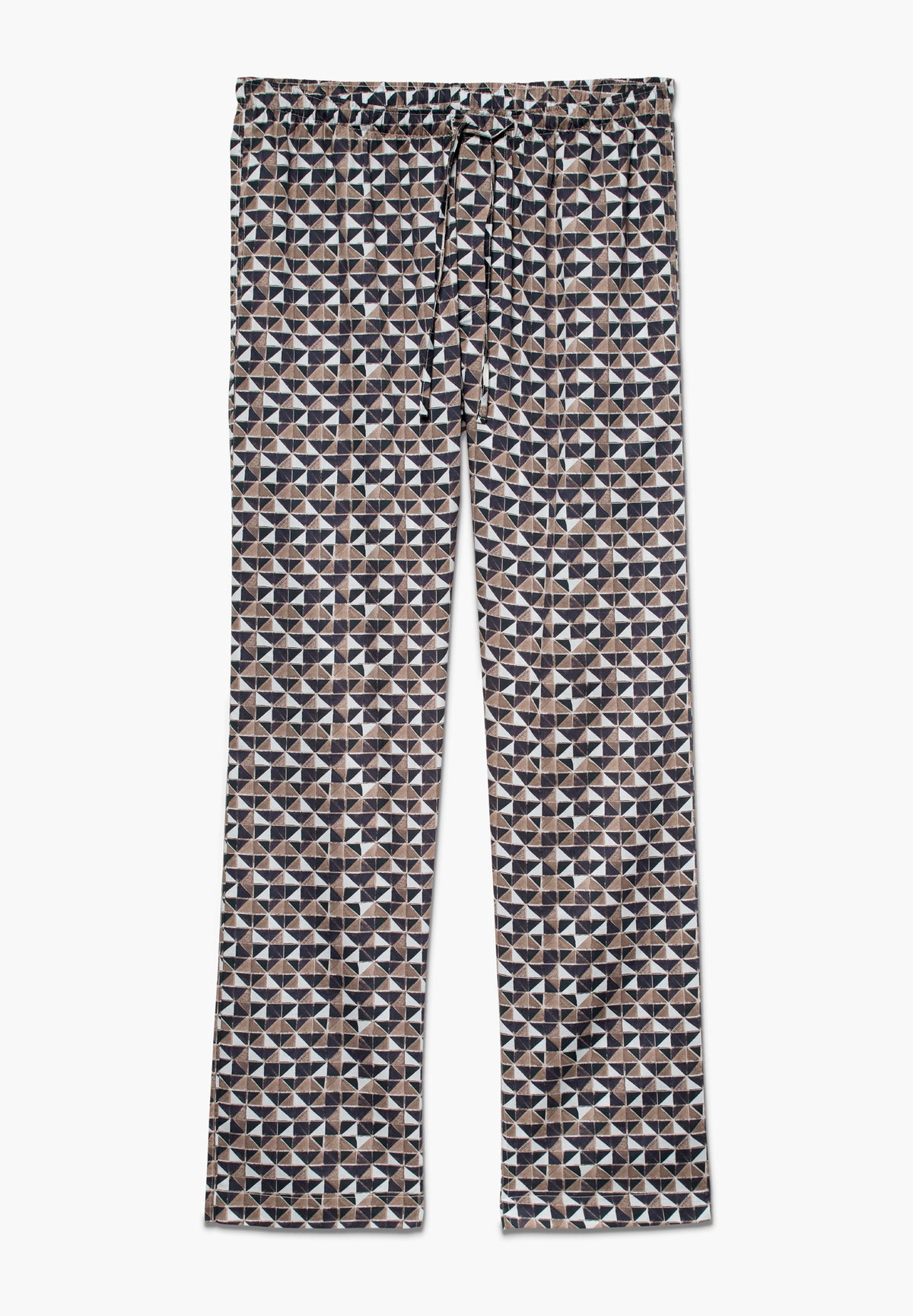 Cotton Sateen Print | Hose lang - geo blue