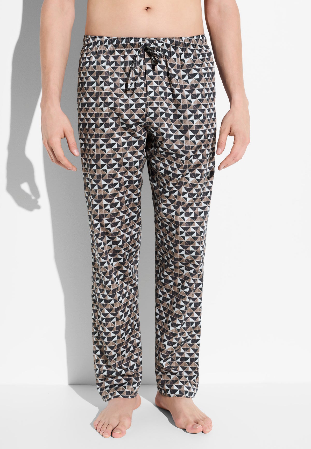 Cotton Sateen Print | Hose lang - geo blue