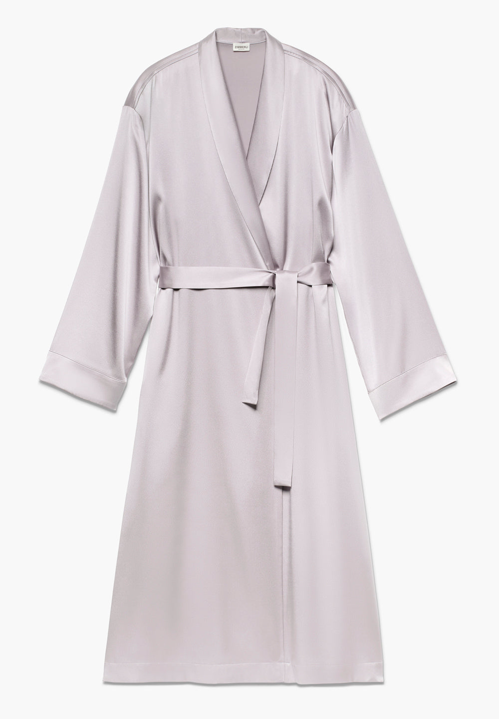 Luxury Silk | Morgenmantel lang - silver lilac