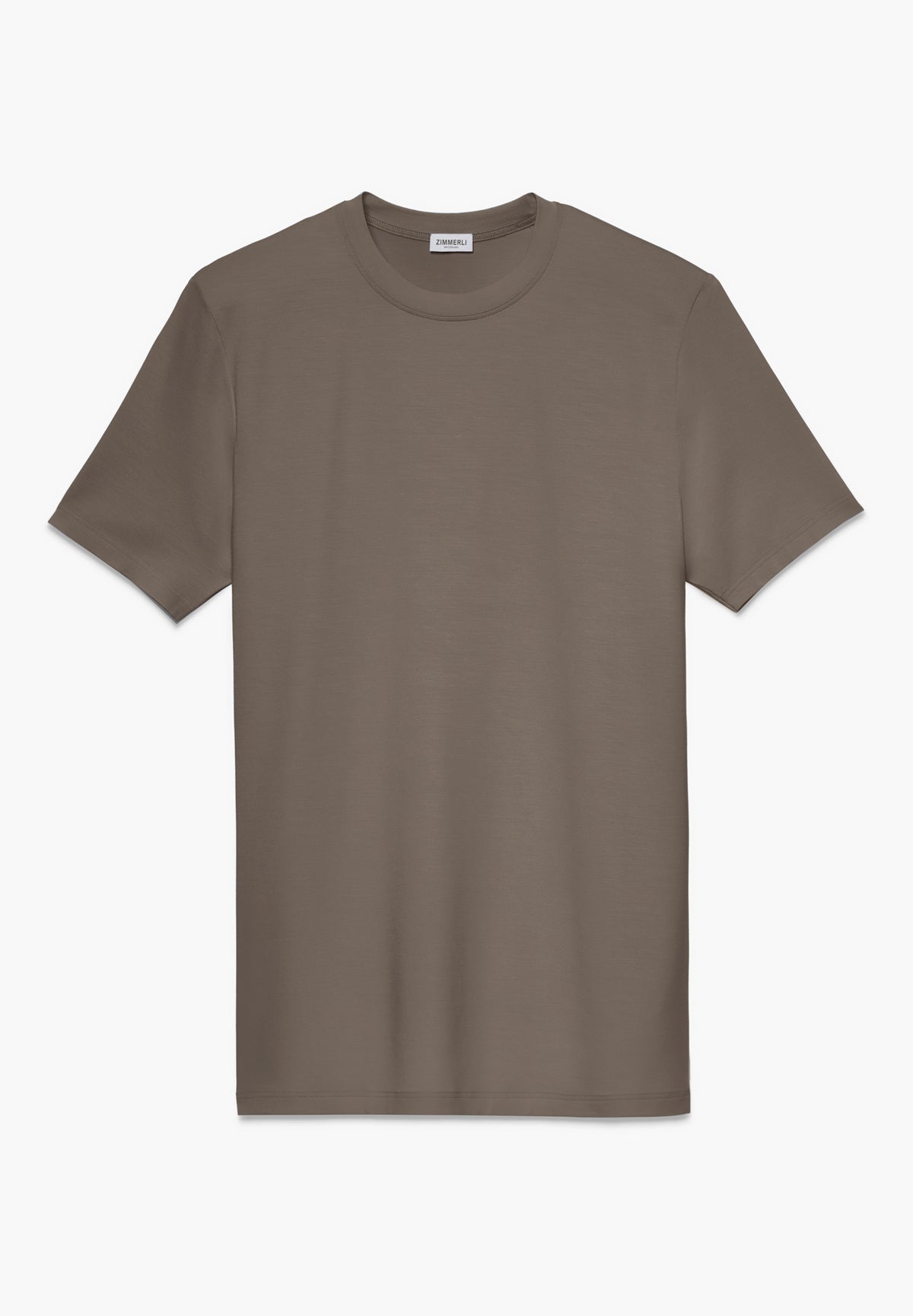 Pureness | T-Shirt kurzarm aus Modal, Body Fit - walnut