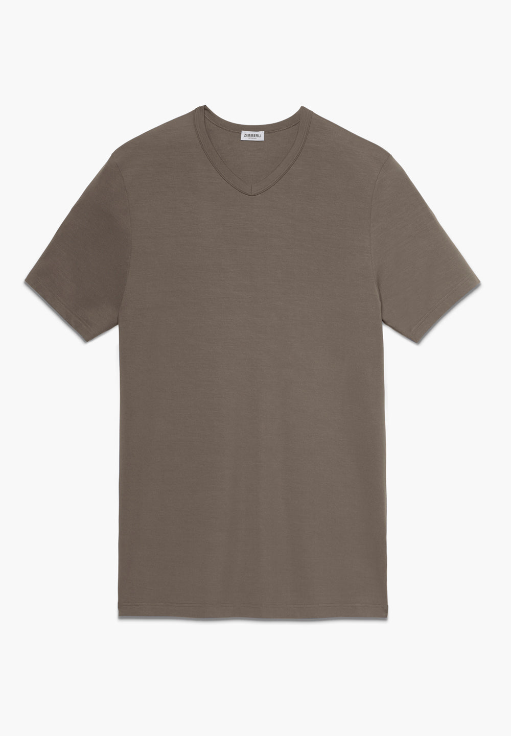 Pureness | T-Shirt kurzarm V-Ausschnitt aus Modal, Body Fit - walnut