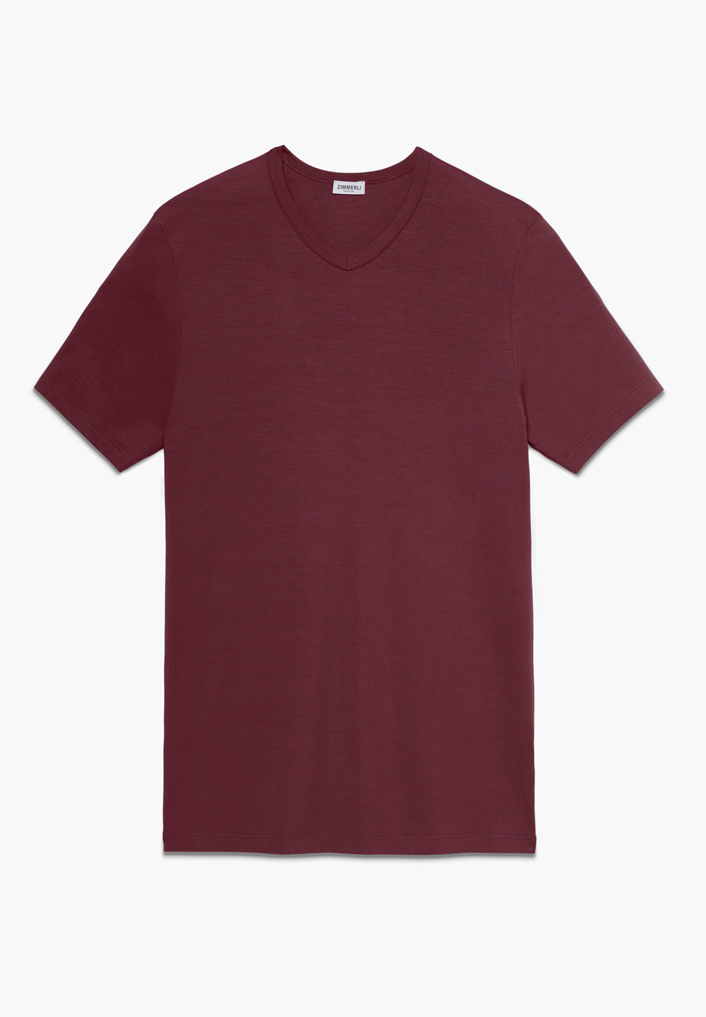 Pureness | T-Shirt kurzarm V-Ausschnitt aus Modal, Body Fit - ruby wine