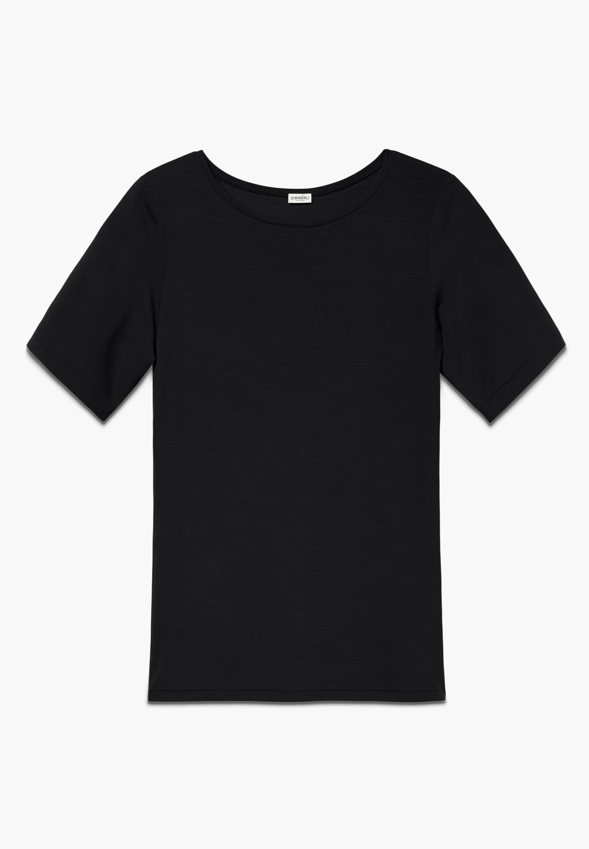 Pureness | T-Shirt kurzarm aus Modal, Body Fit - schwarz