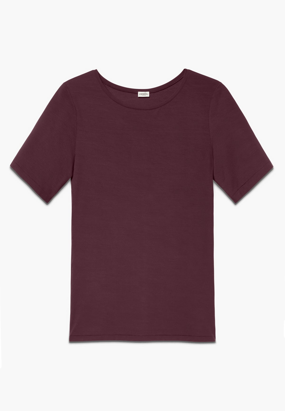 Pureness | T-Shirt kurzarm aus Modal, Body Fit - ruby wine