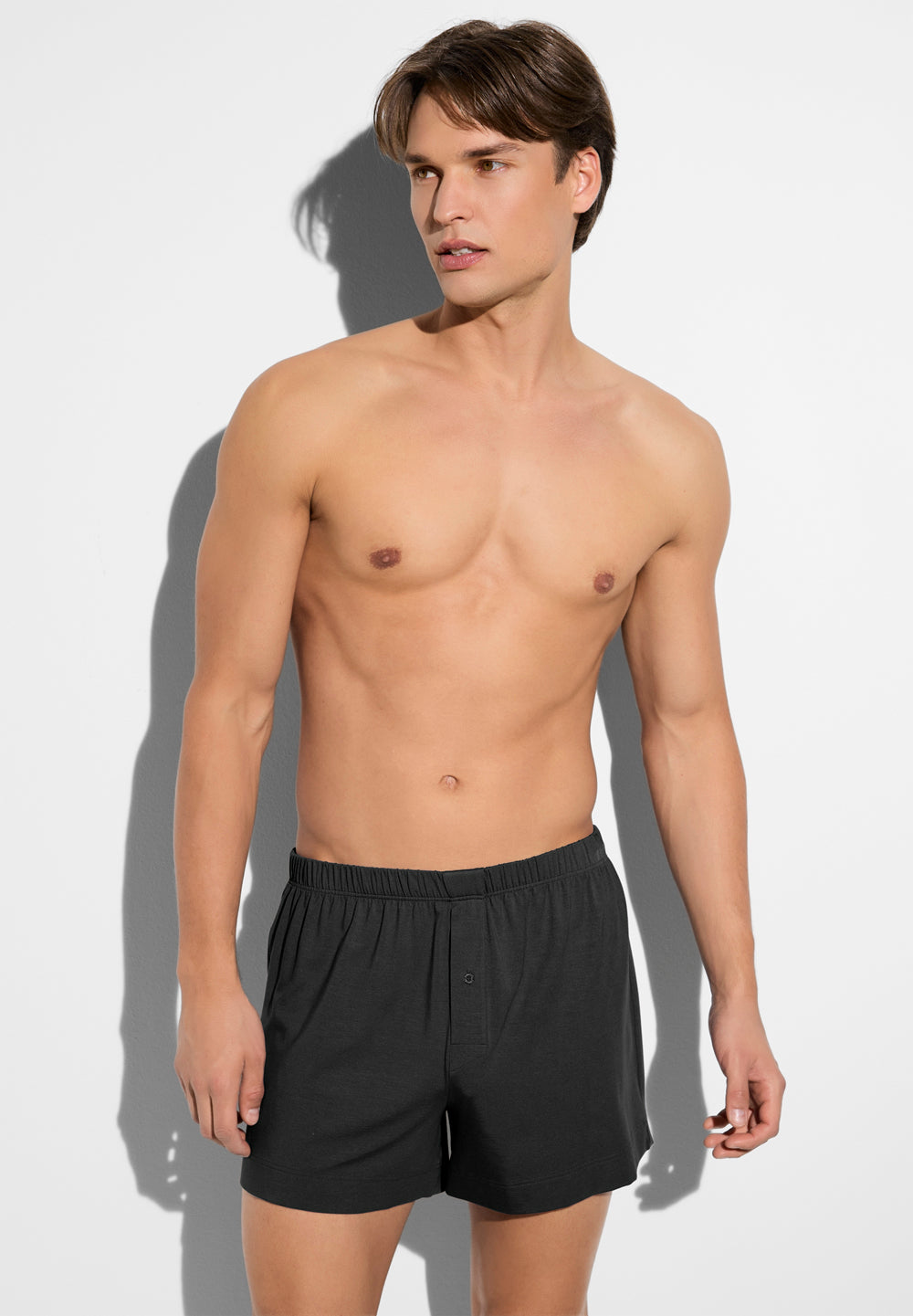 Pureness | Boxer Shorts aus Modal, mit Eingriff - schwarz