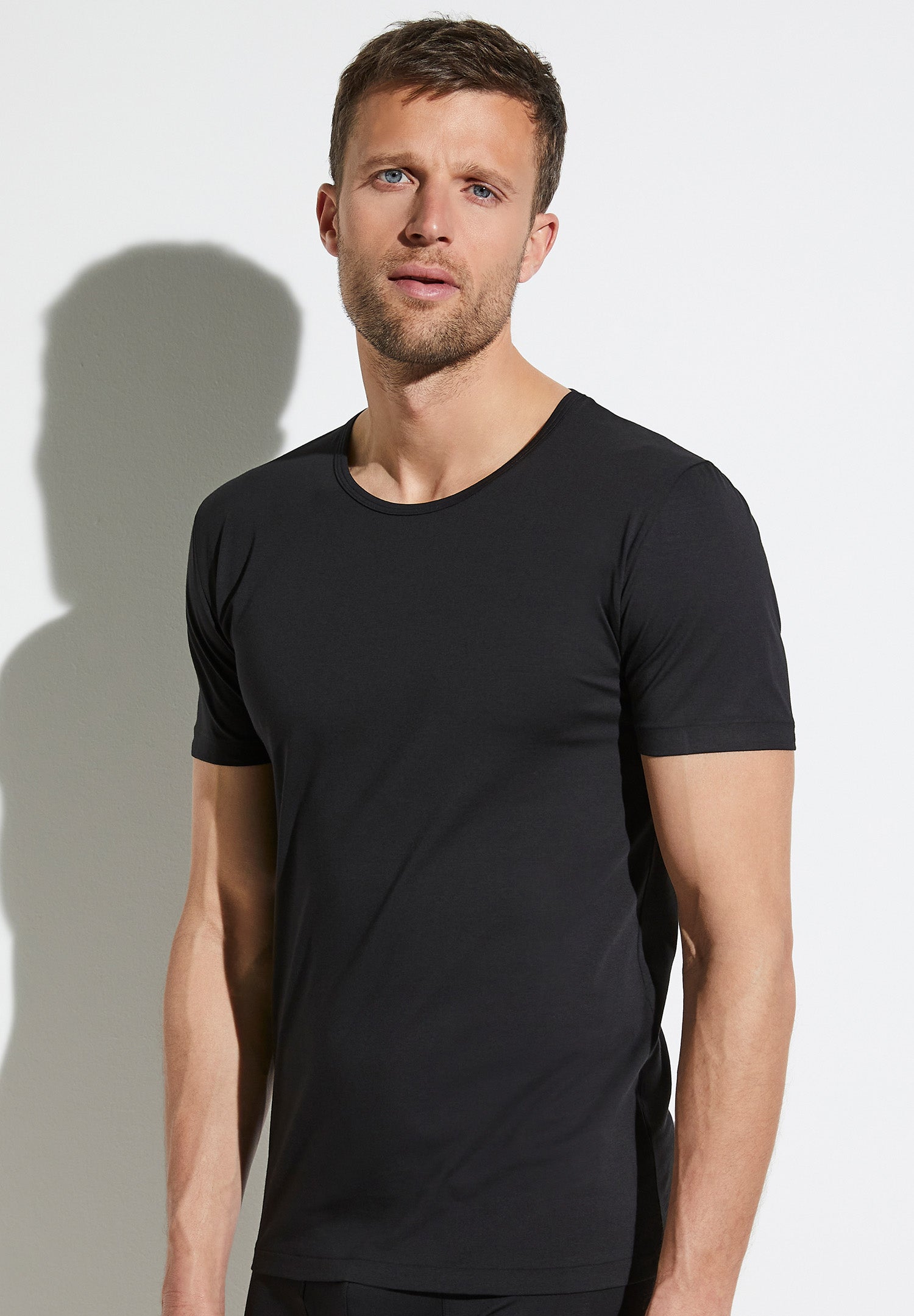 Pure Comfort  T-Shirt Short Sleeve - black - Zimmerli of Switzerland  (Schweiz)