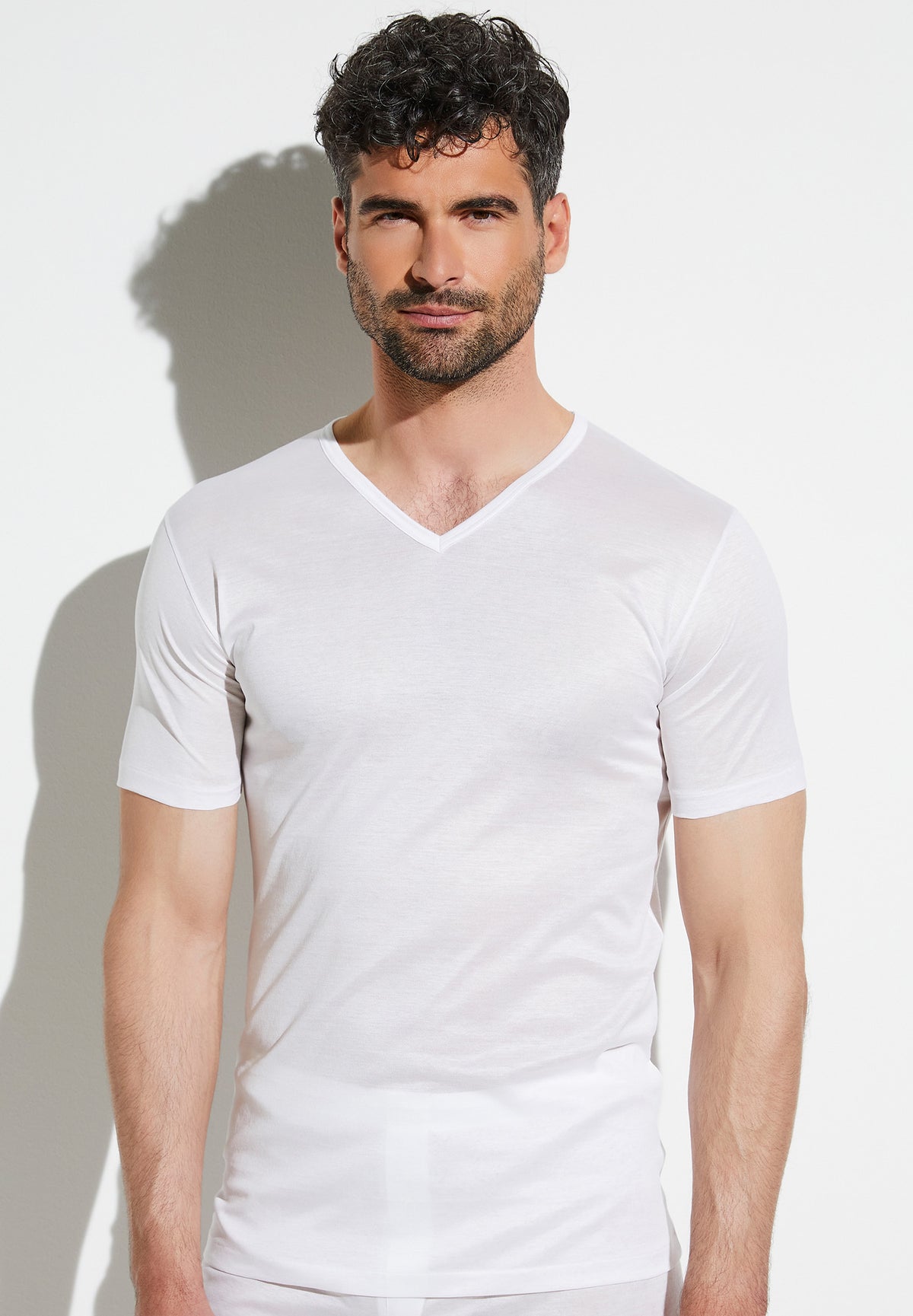Royal Classic | T-Shirt à manches courtes col en V - white