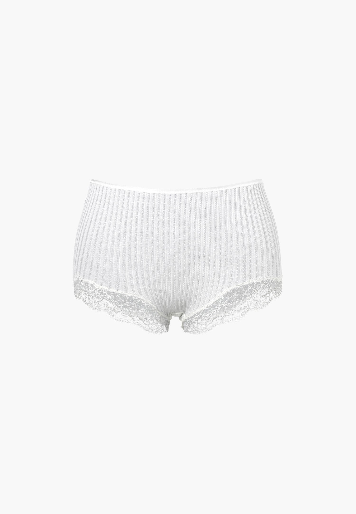 Maude Privé | Hipster, Ajouré rib with Calais lace, low-cut leg - écru