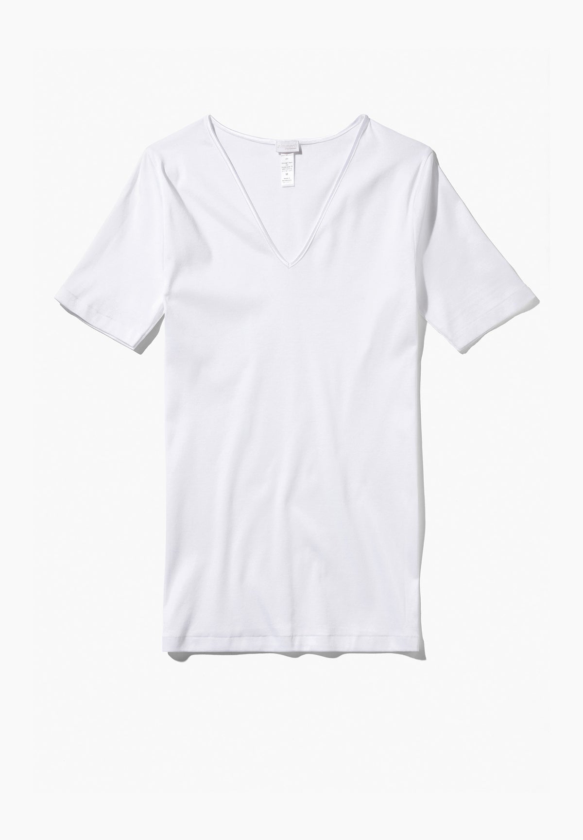 Cotton de Luxe | T-Shirt à manches courtes col en V - white