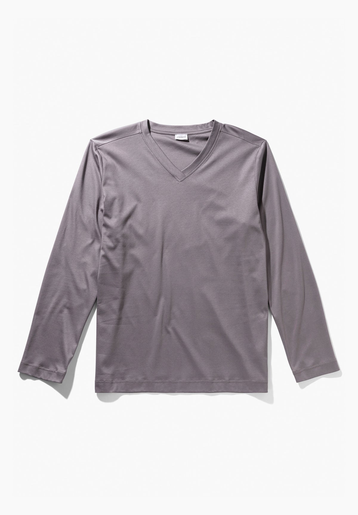 Supreme Green Cotton | T-Shirt langarm V-Ausschnitt - grey