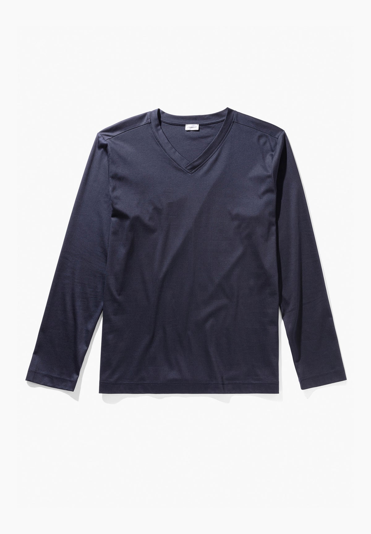 Supreme Green Cotton | T-Shirt langarm V-Ausschnitt - navy