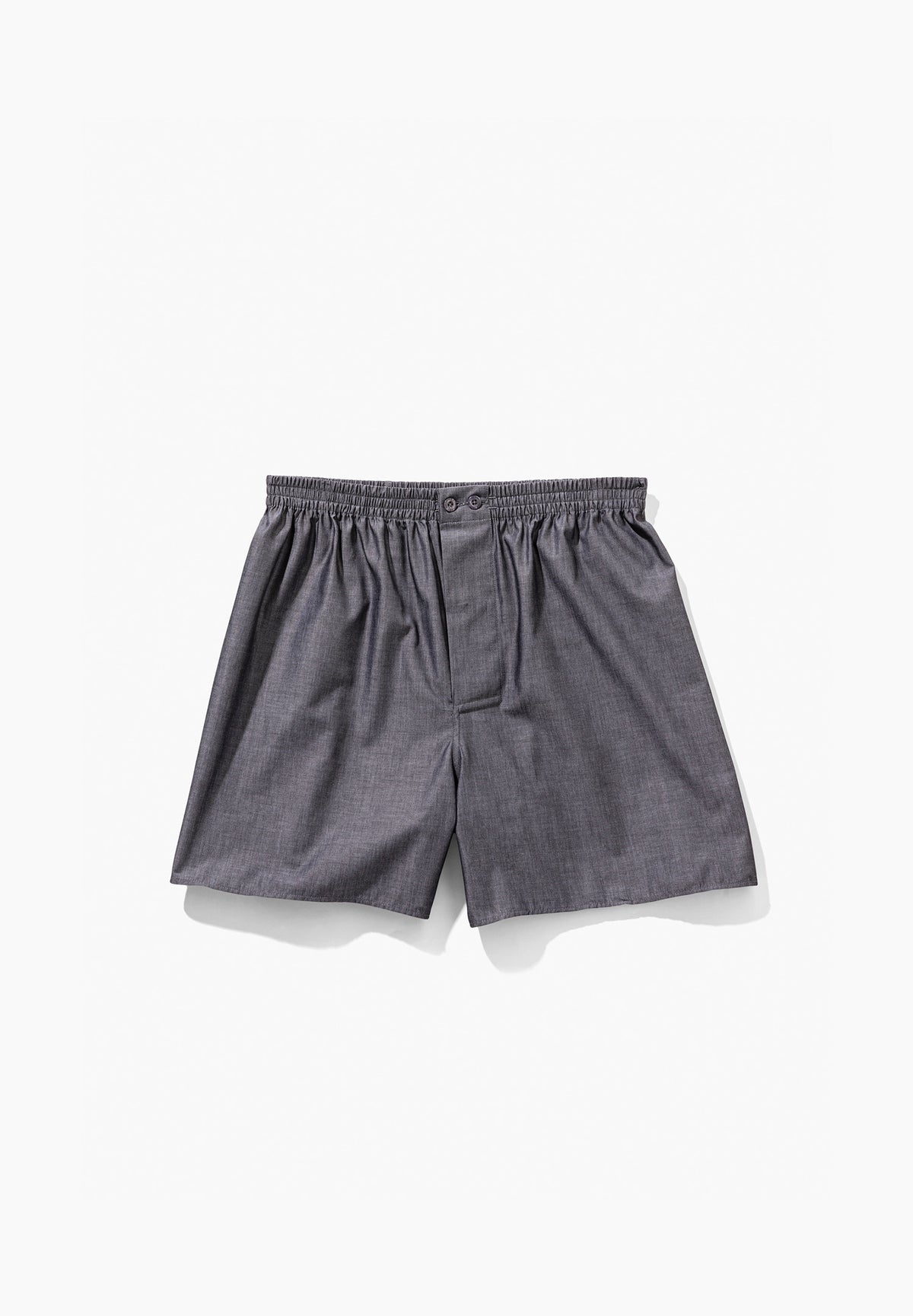 Woven Nightwear | Boxer Shorts - dark grey mélange