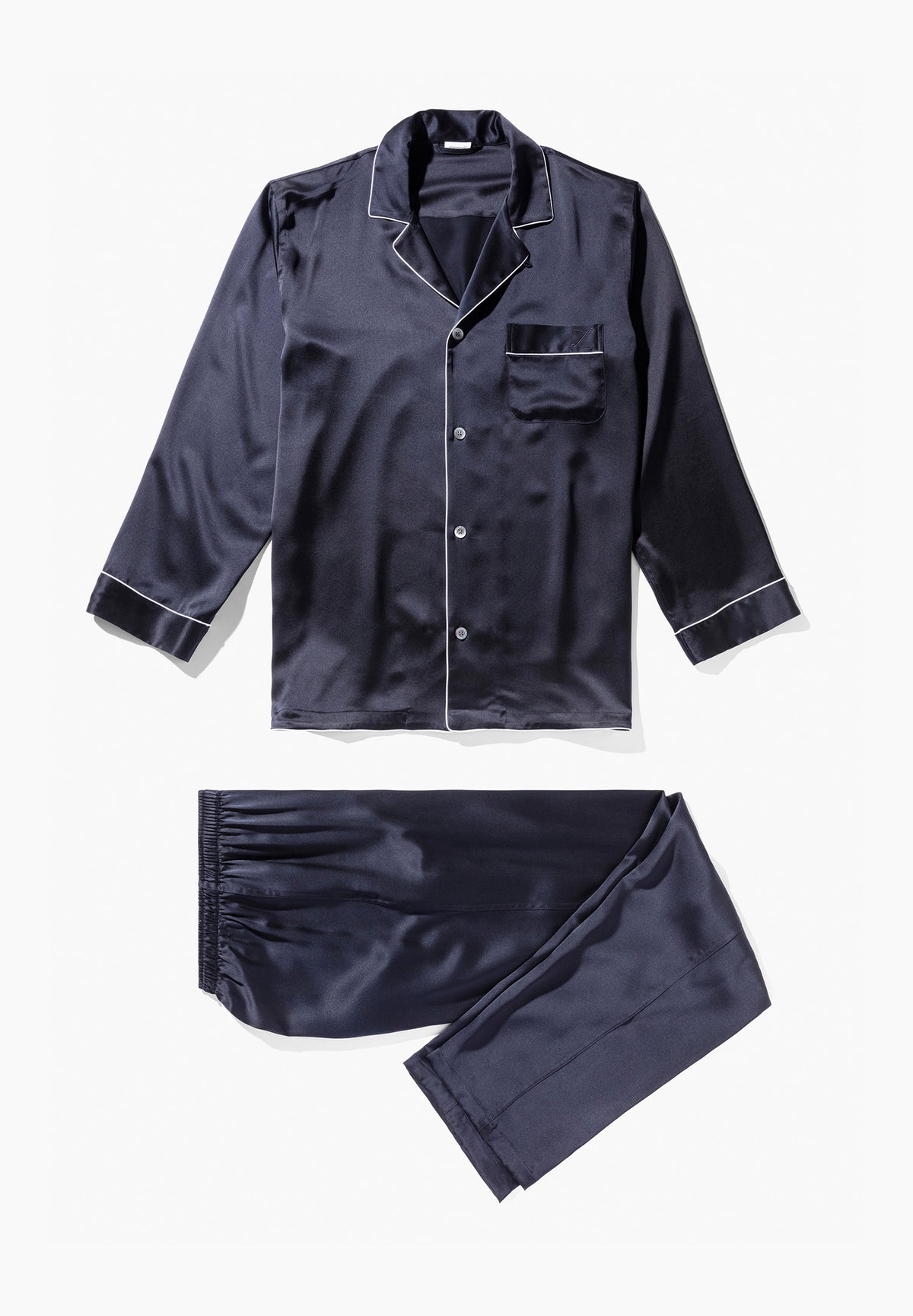 Silk Nightwear | Pyjama longues - navy
