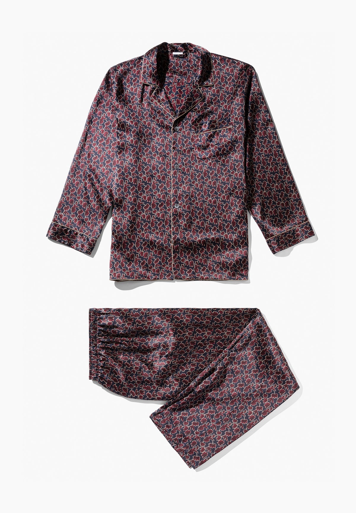 Silk Nightwear | Pyjama longues - leaves