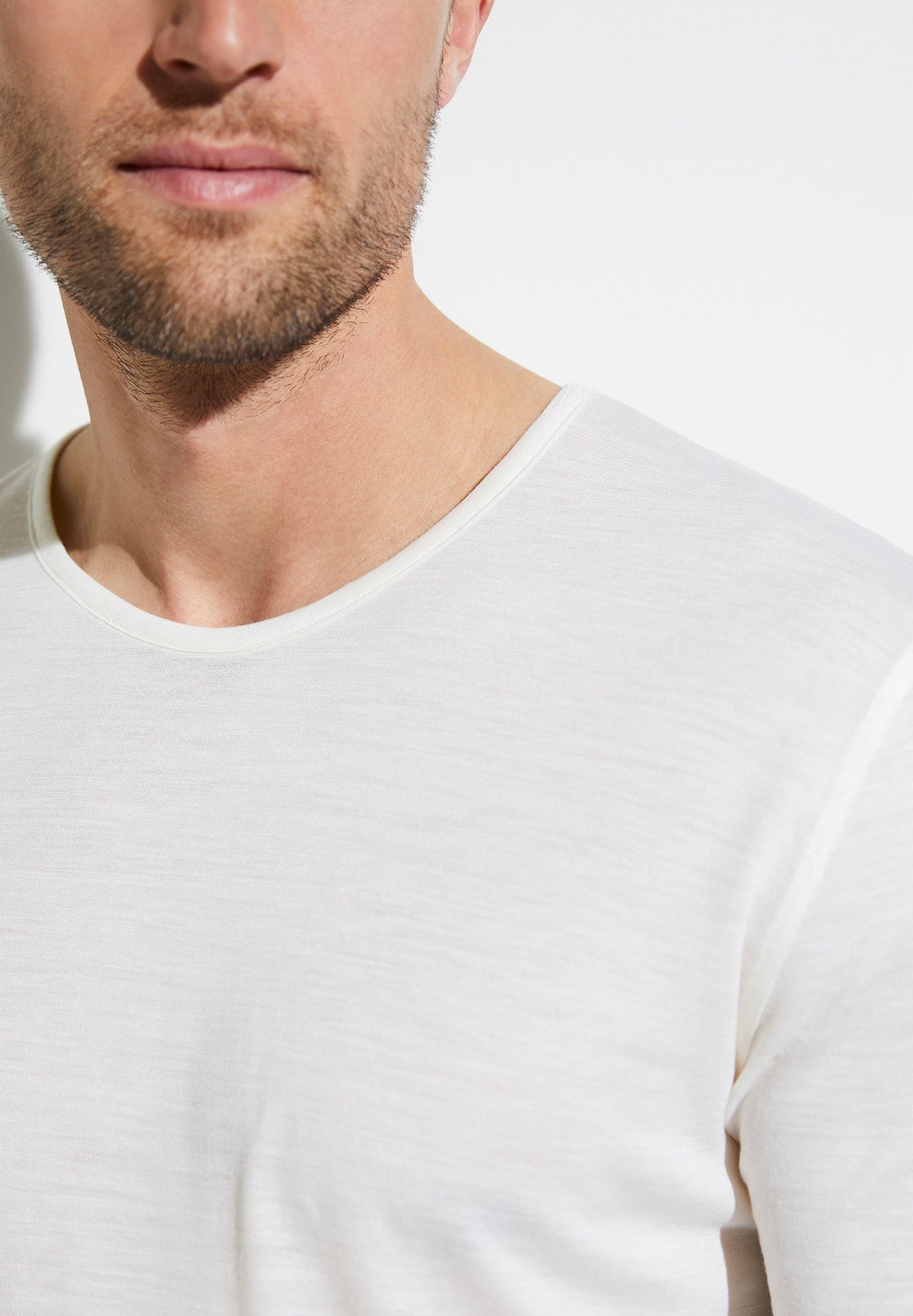 Wool &amp; Silk | T-Shirt langarm - écru