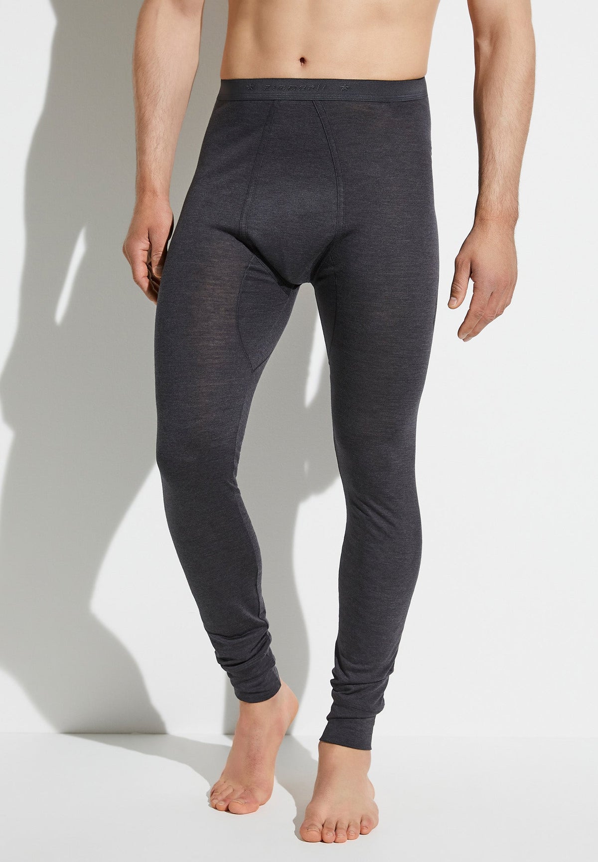 Wool & Silk  Long Johns - charcoal - Zimmerli of Switzerland