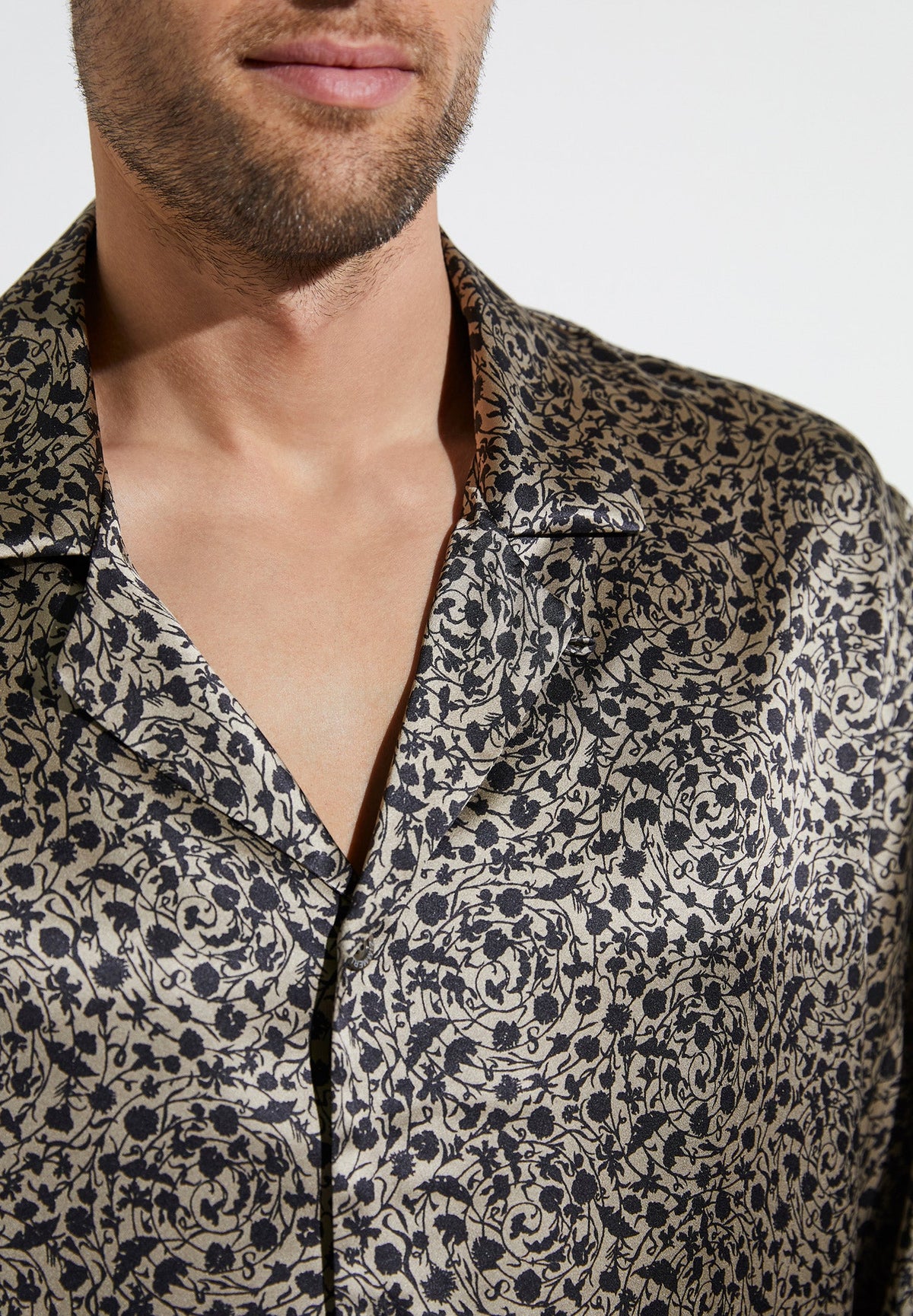 Silk Nightwear | Pyjama Long - brown-black
