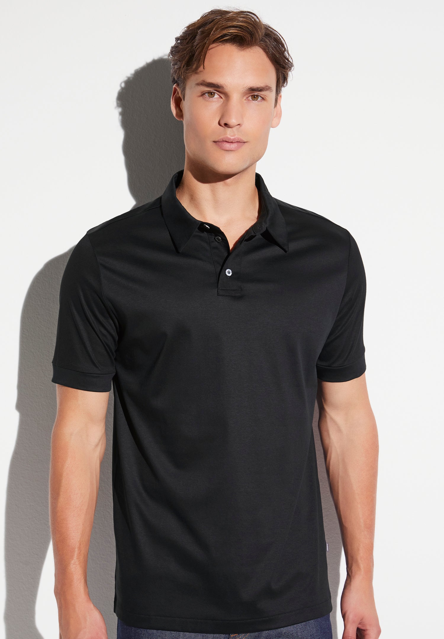 Sea Island | Polo Shirt Short Sleeve - black - Zimmerli of Switzerland