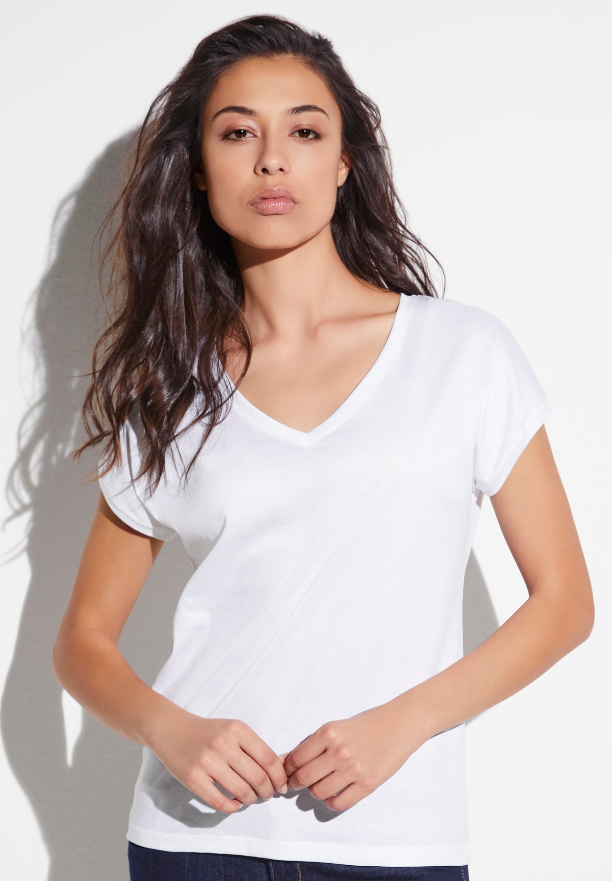 Sea Island | T-Shirt Short Sleeve V-Neck - white