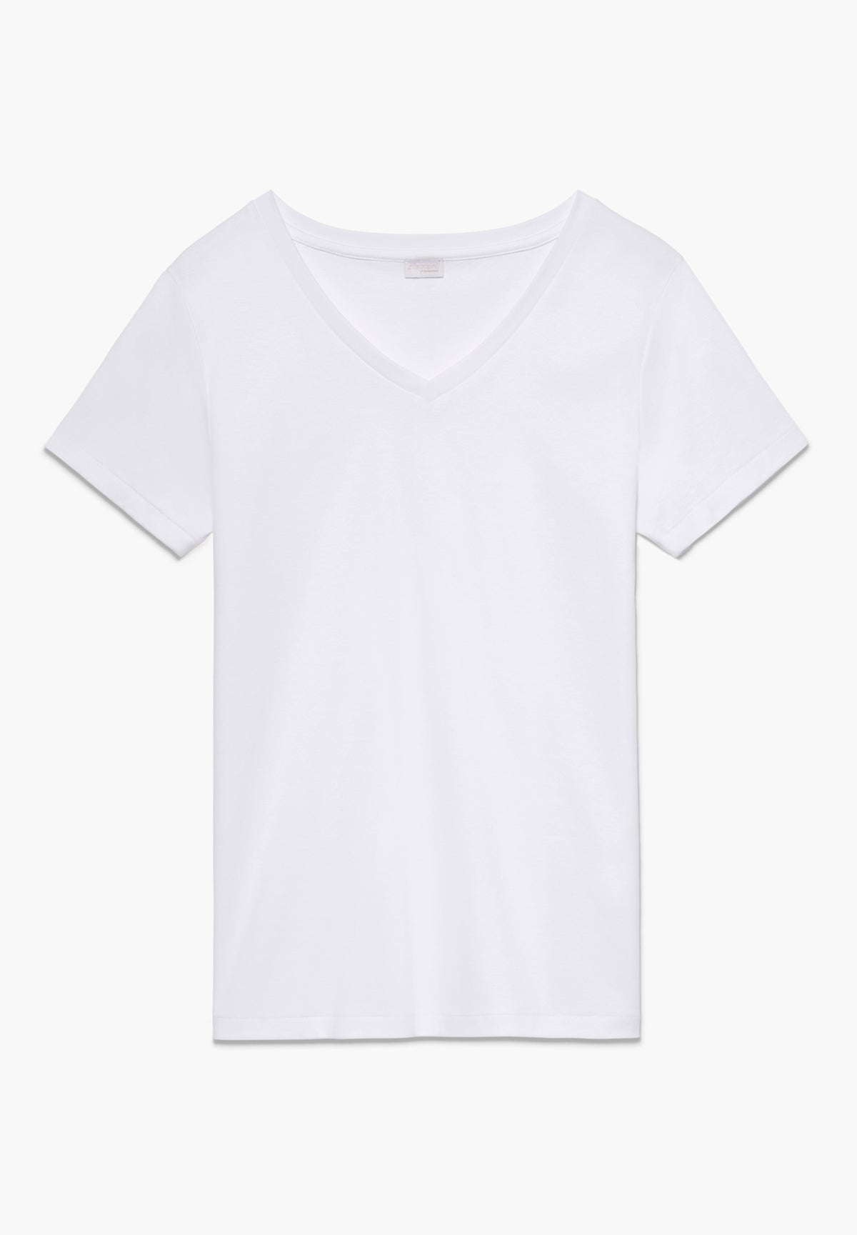 Sea Island | T-Shirt kurzarm V-Ausschnitt, Swissmade Ready-to-Wear für Damen - weiss