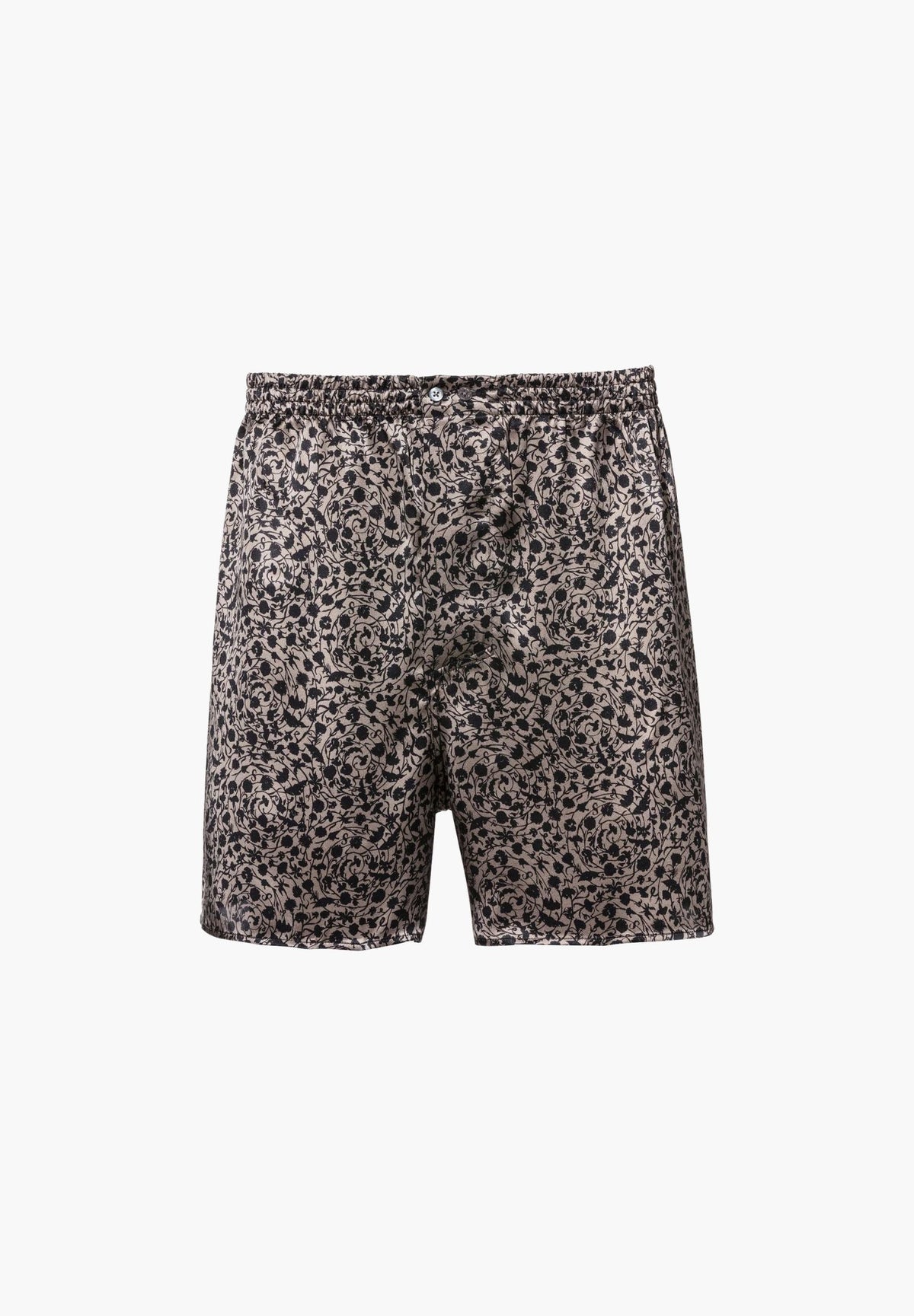 Silk Nightwear | Boxer Shorts - brown-black