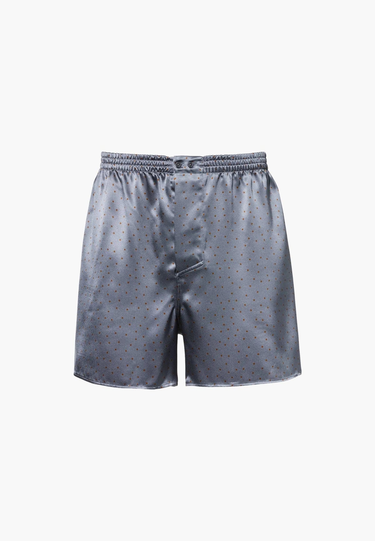 Silk Nightwear | Boxer Shorts - brown dots