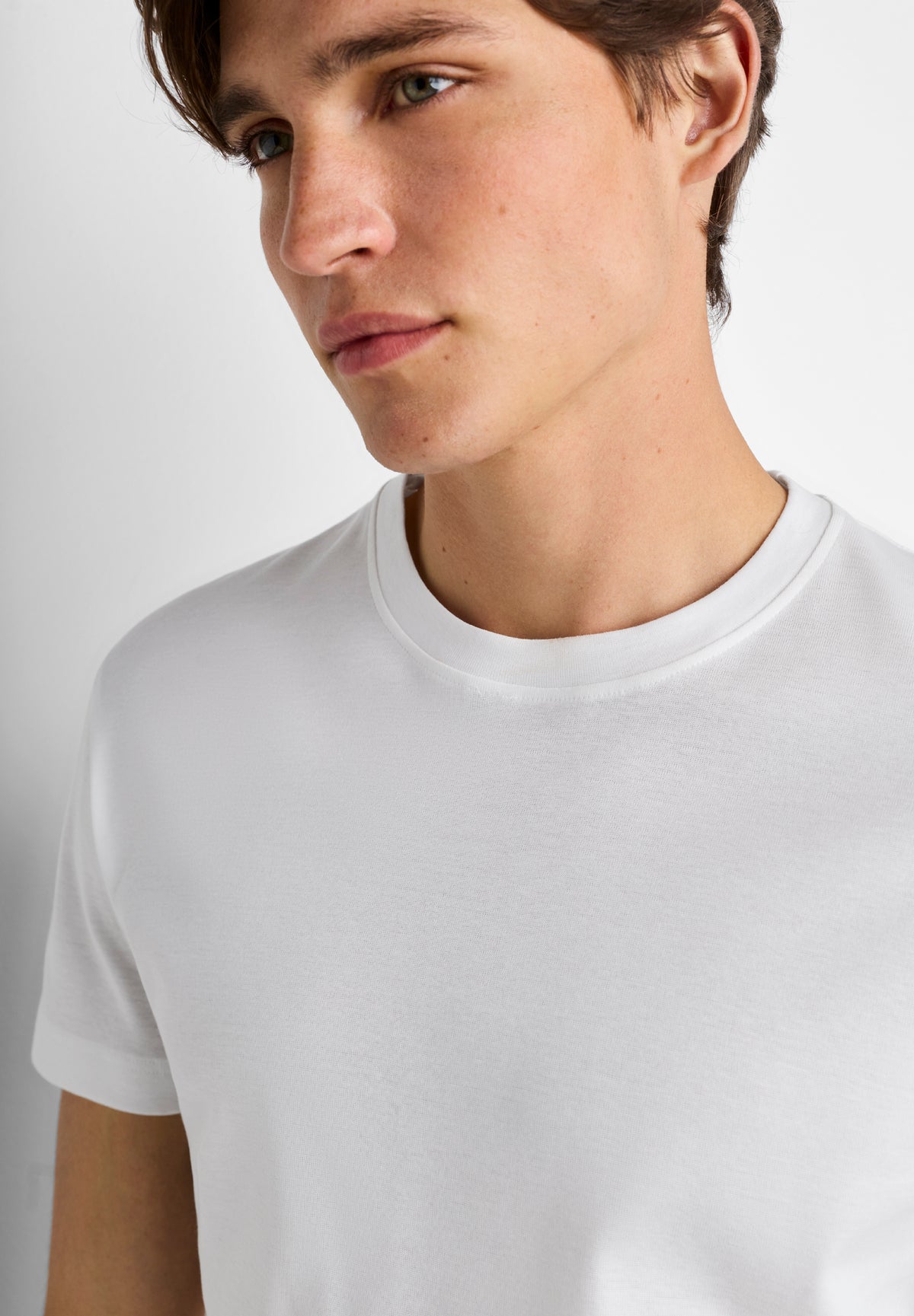 Pima Cotton | T-Shirt kurzarm, Swissmade Ready-to-Wear für Herren - weiss