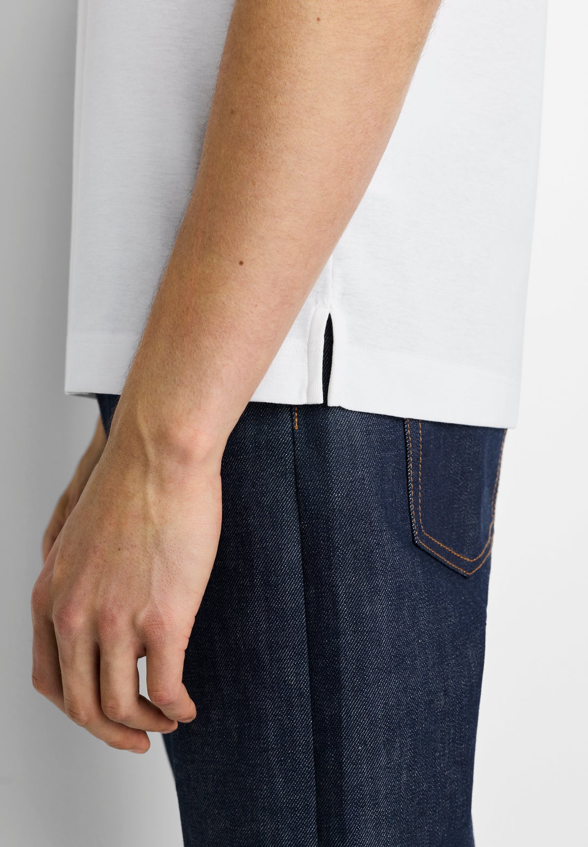 Pima Cotton | T-Shirt kurzarm, Swissmade Ready-to-Wear für Herren - weiss