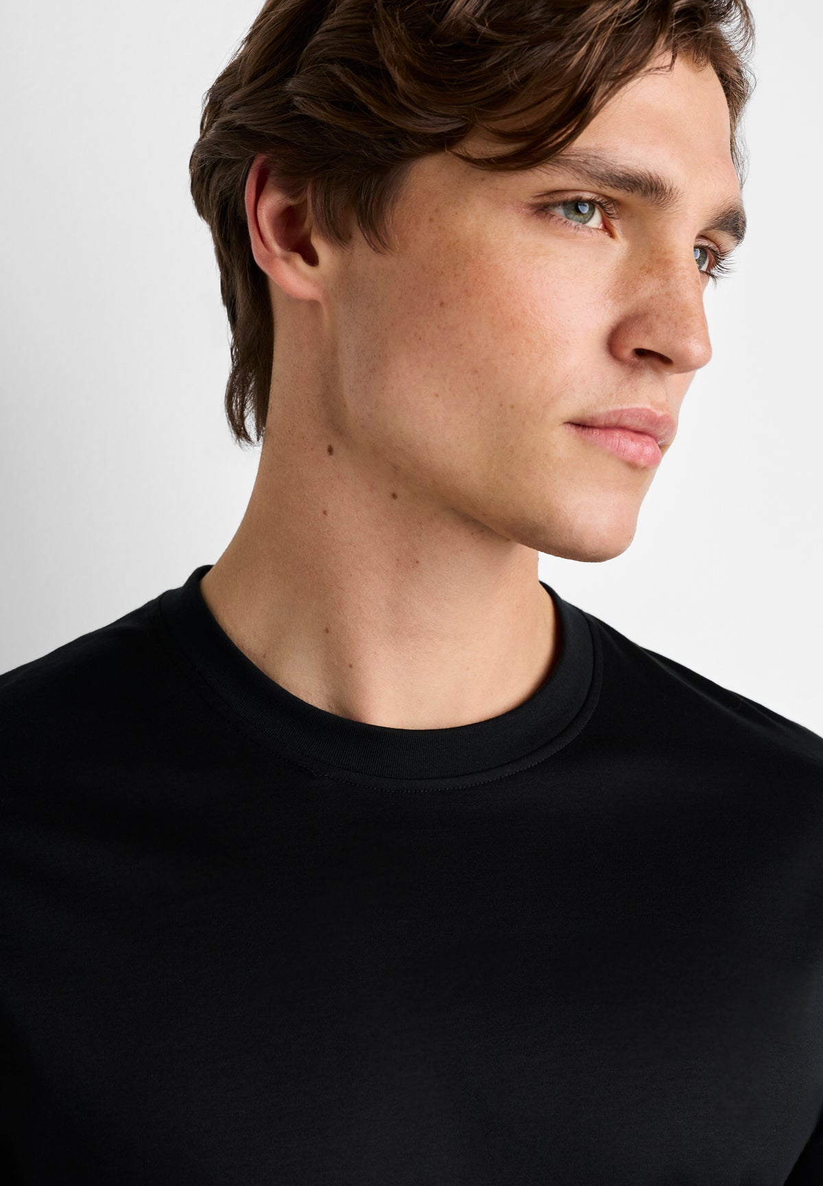 Sea Island | T-Shirt kurzarm, Swissmade Ready-to-Wear für Herren - schwarz