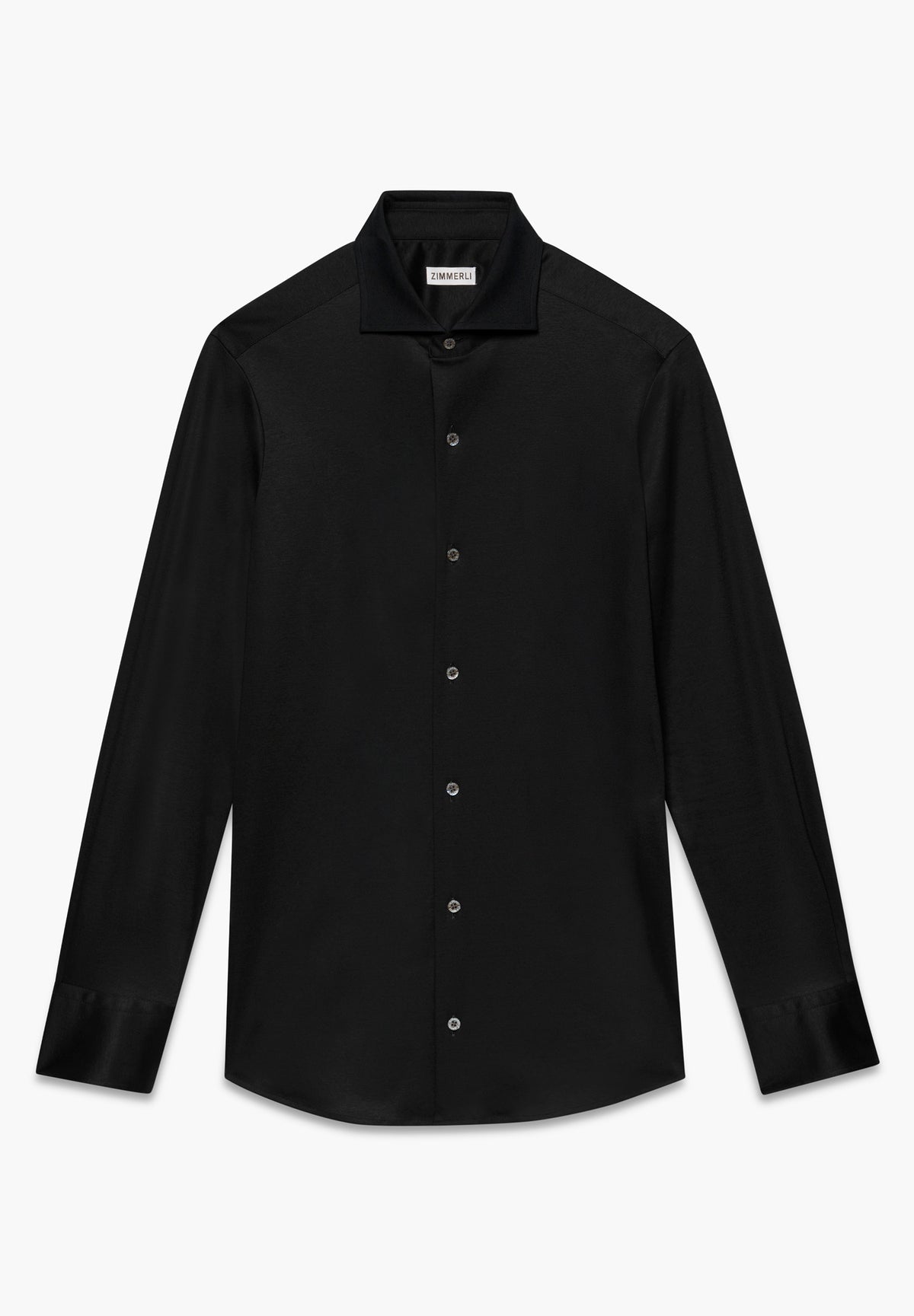 Sea Island | Button-through jersey shirt long sleeve - black