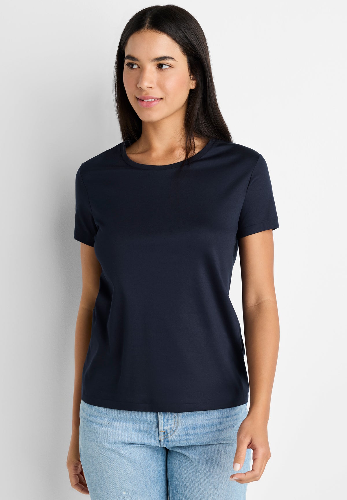 Sea Island | T-Shirt kurzarm, Swissmade Ready-to-Wear für Damen - navy
