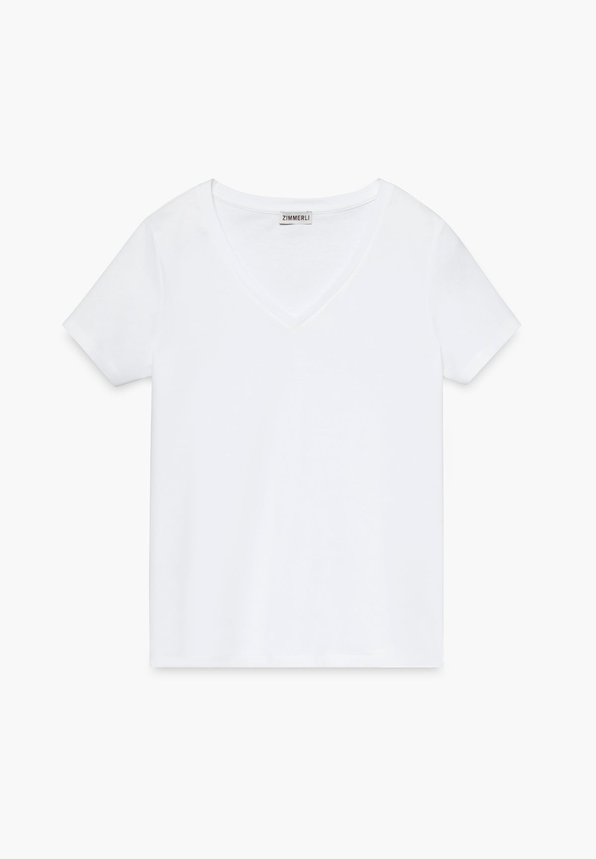 Sea Island | T-shirt manches courtes col V, Swissmade Ready-to-Wear pour femme - blanc