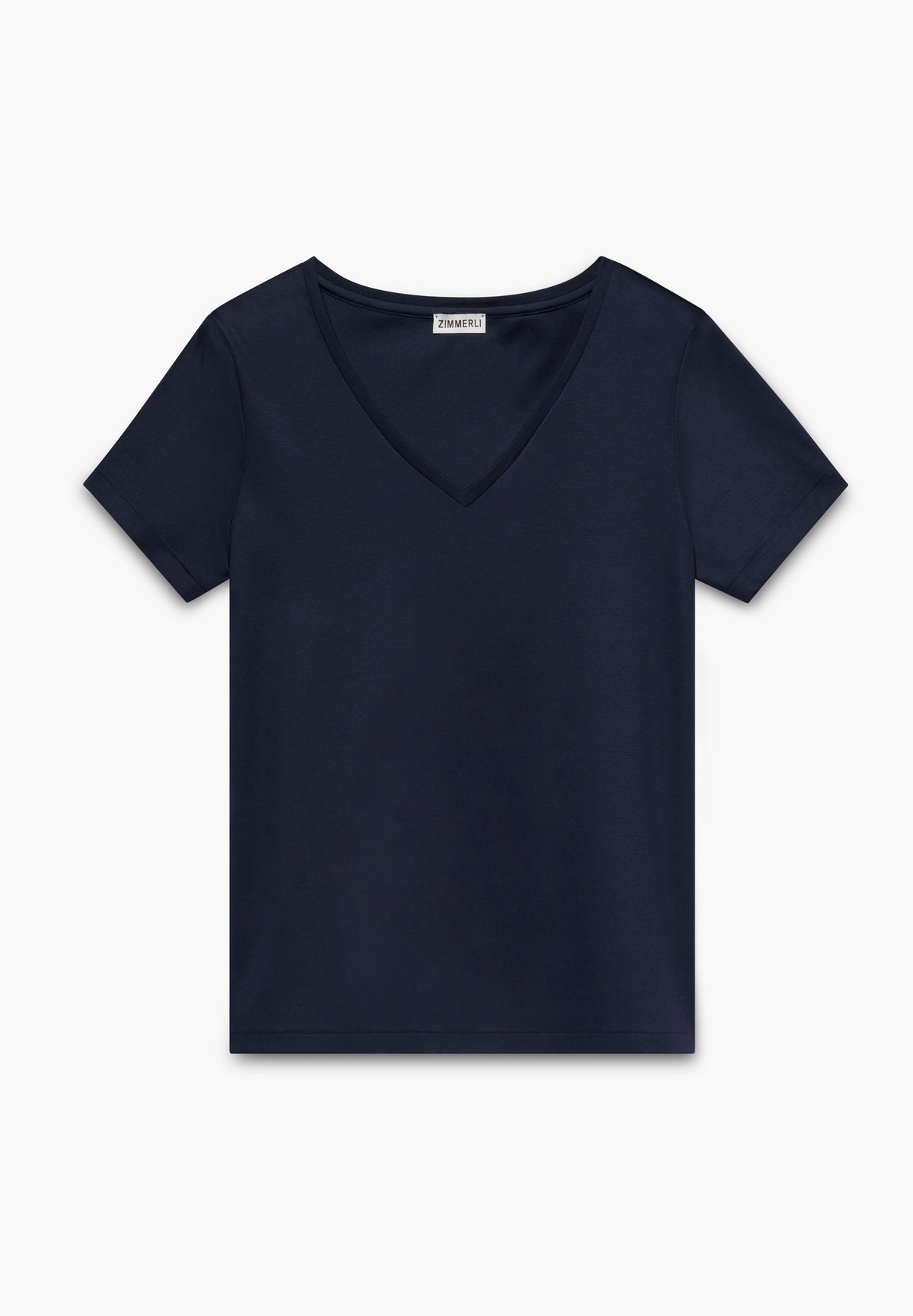 Sea Island | T-shirt manches courtes col V, Swissmade Ready-to-Wear pour femme - navy