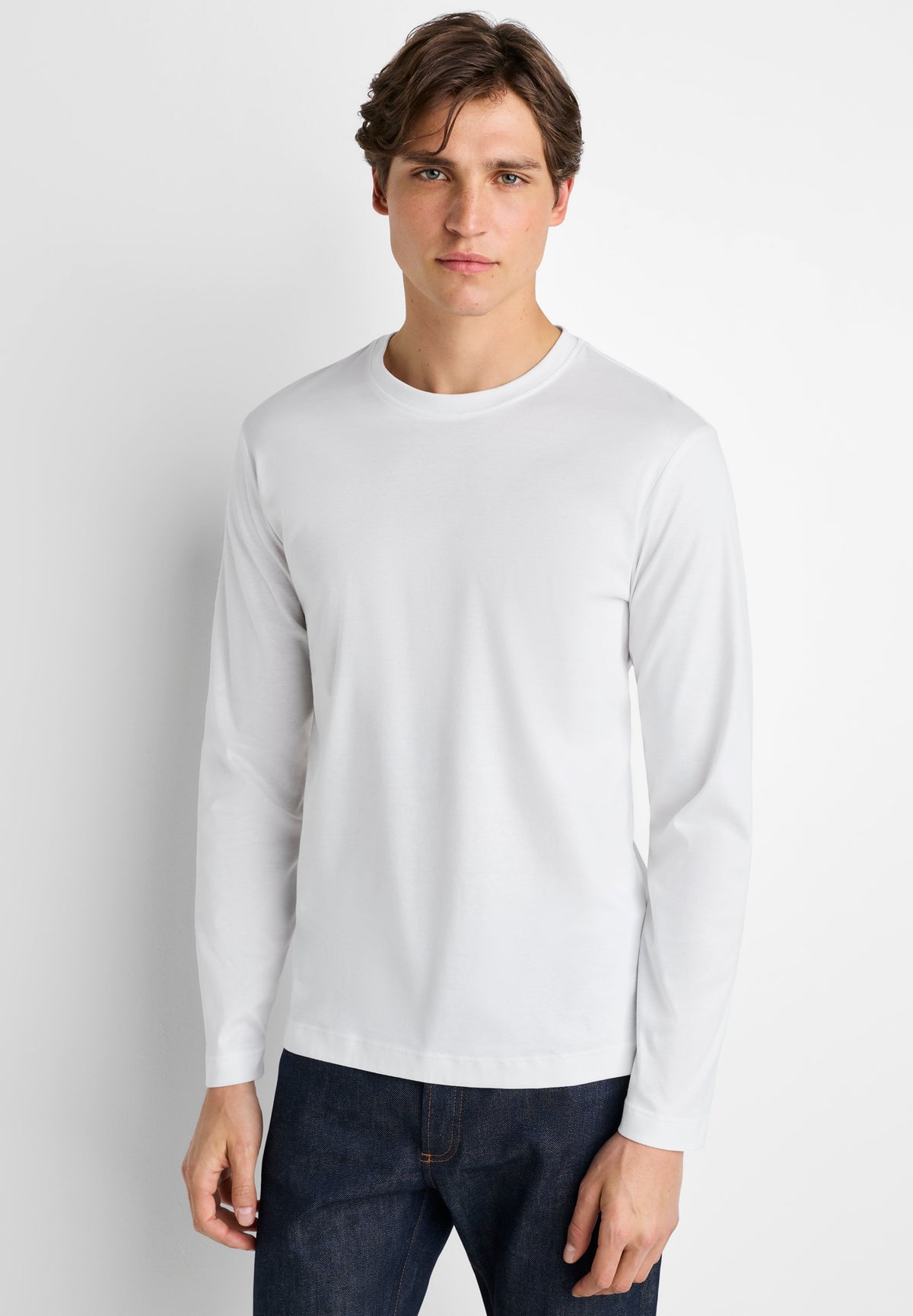 Sea Island | T-shirt long sleeve, Swissmade Ready-to-Wear for men - white