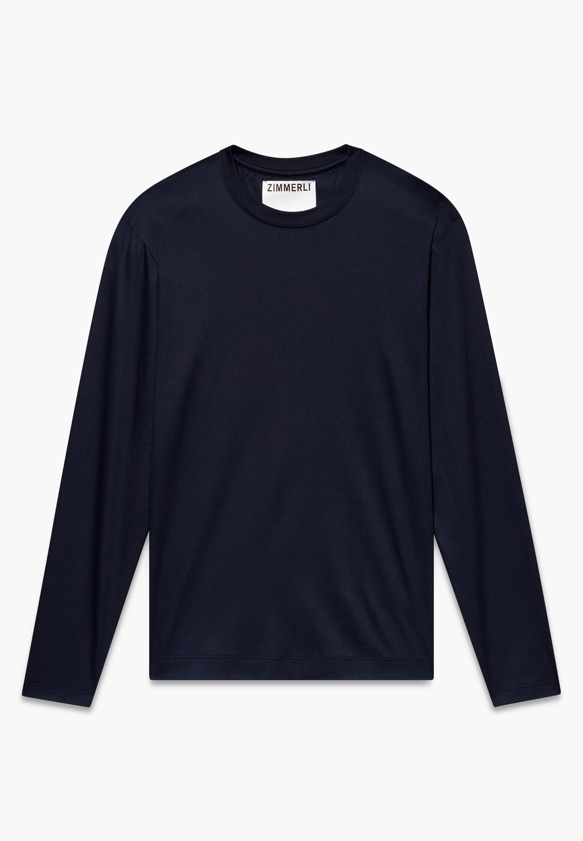 Sea Island | T-Shirt langarm, Swissmade Ready-to-Wear für Herren - navy