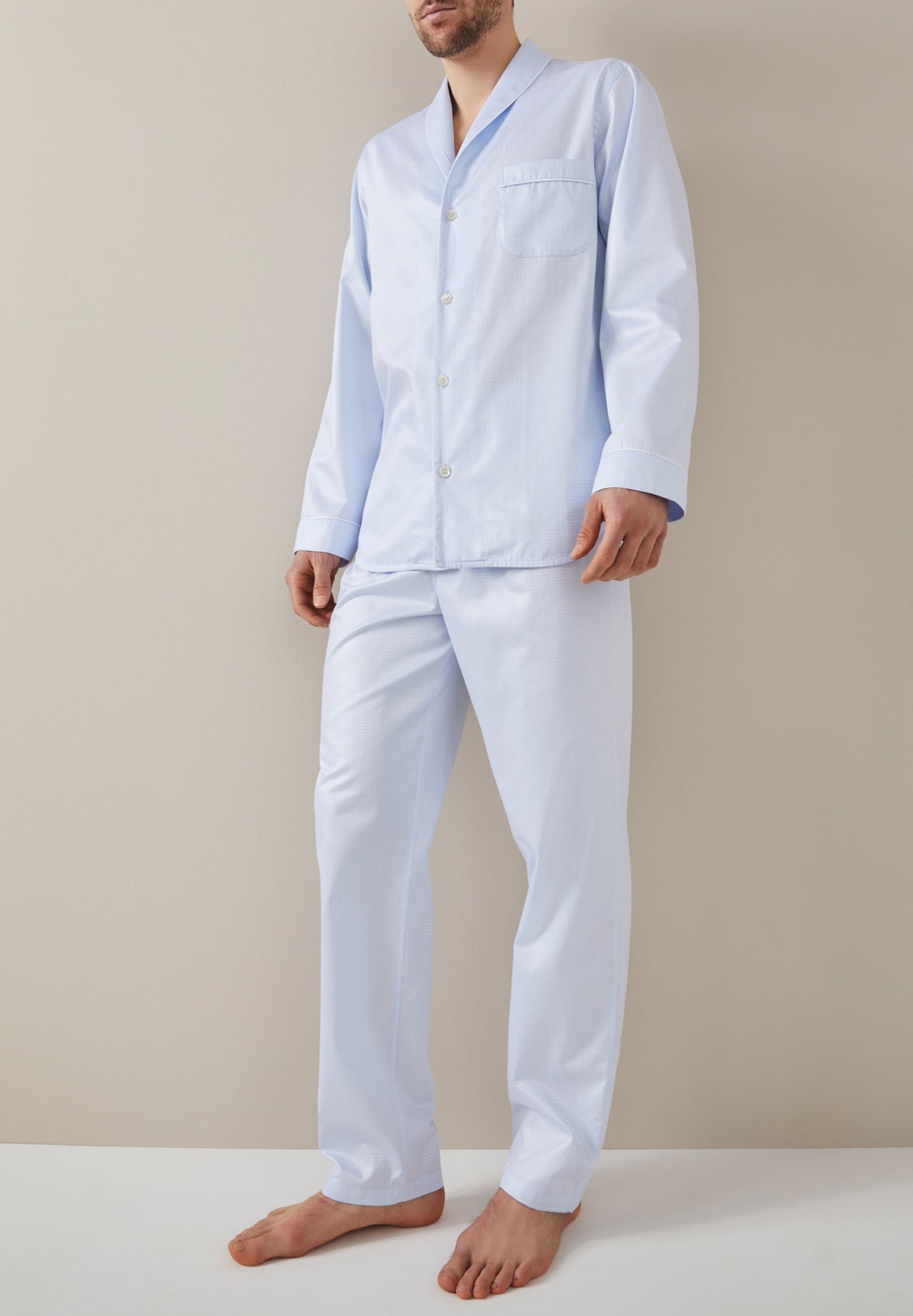 Luxury Jacquard | Pyjama longues - light blue