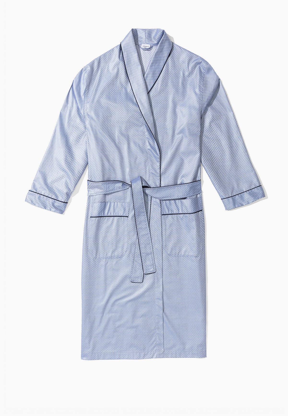 Luxury Jacquard | Robe de chambre longue - blue horizon