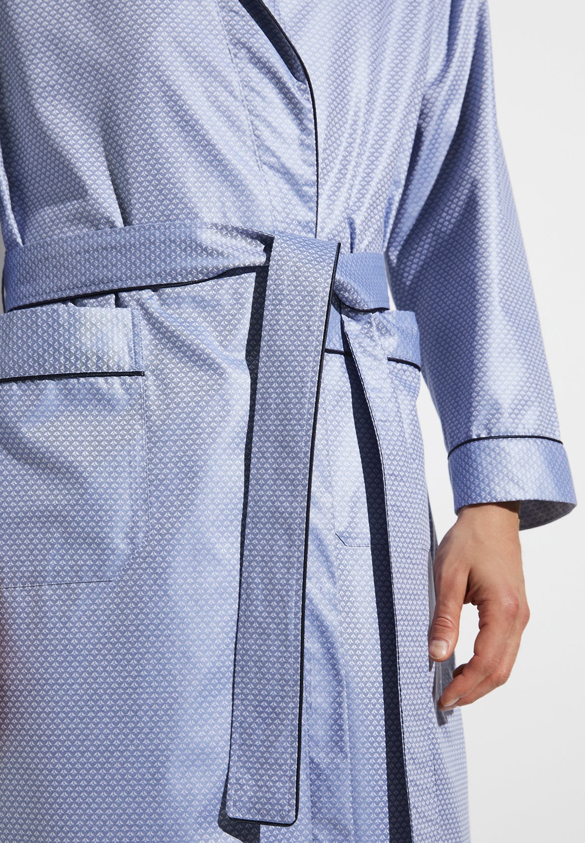 Luxury Jacquard | Robe de chambre longue - blue horizon