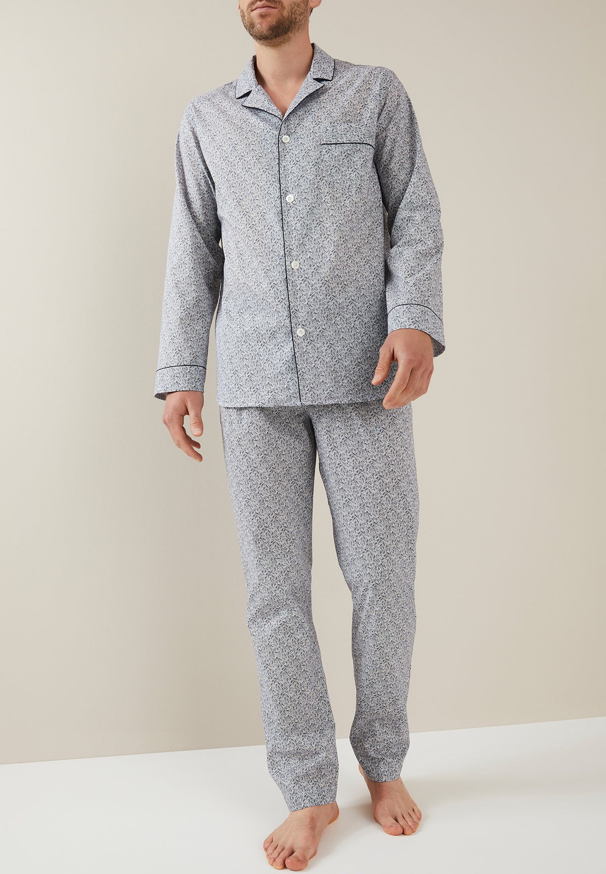 Cotton Voile Print | Pyjama Long - navy