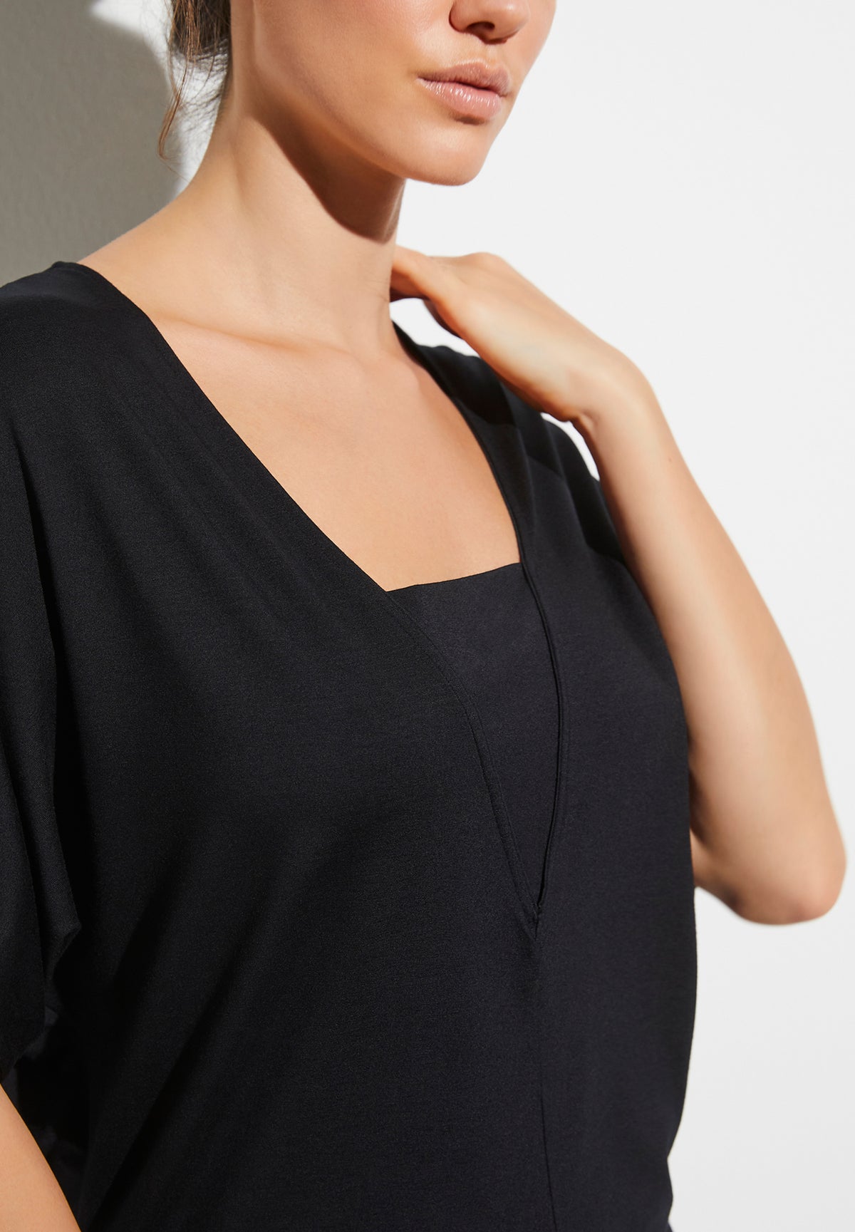 Pureness | Robe courte manches courtes - black
