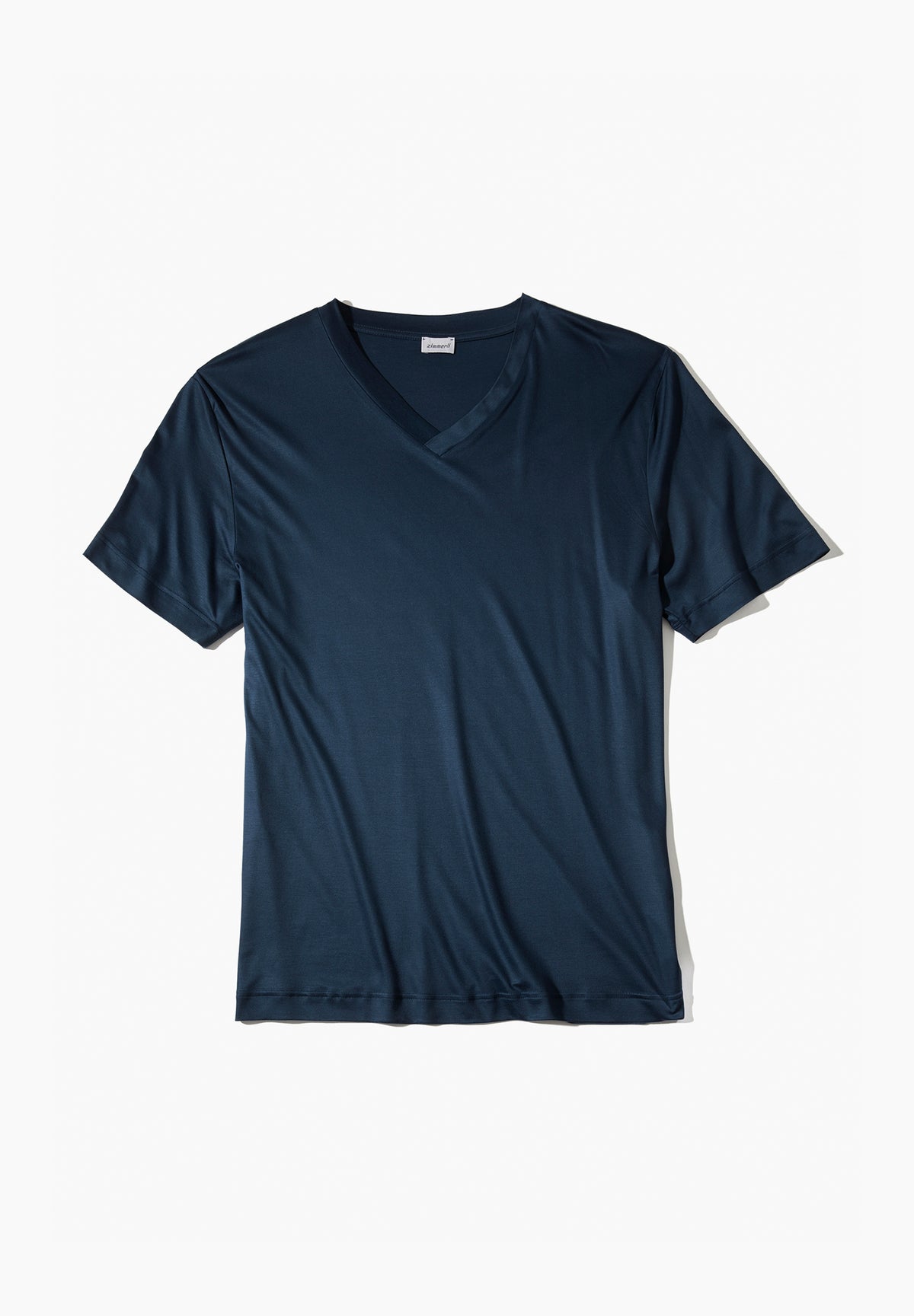 Sustainable Luxury | T-Shirt à manches courtes col en V - dark blue