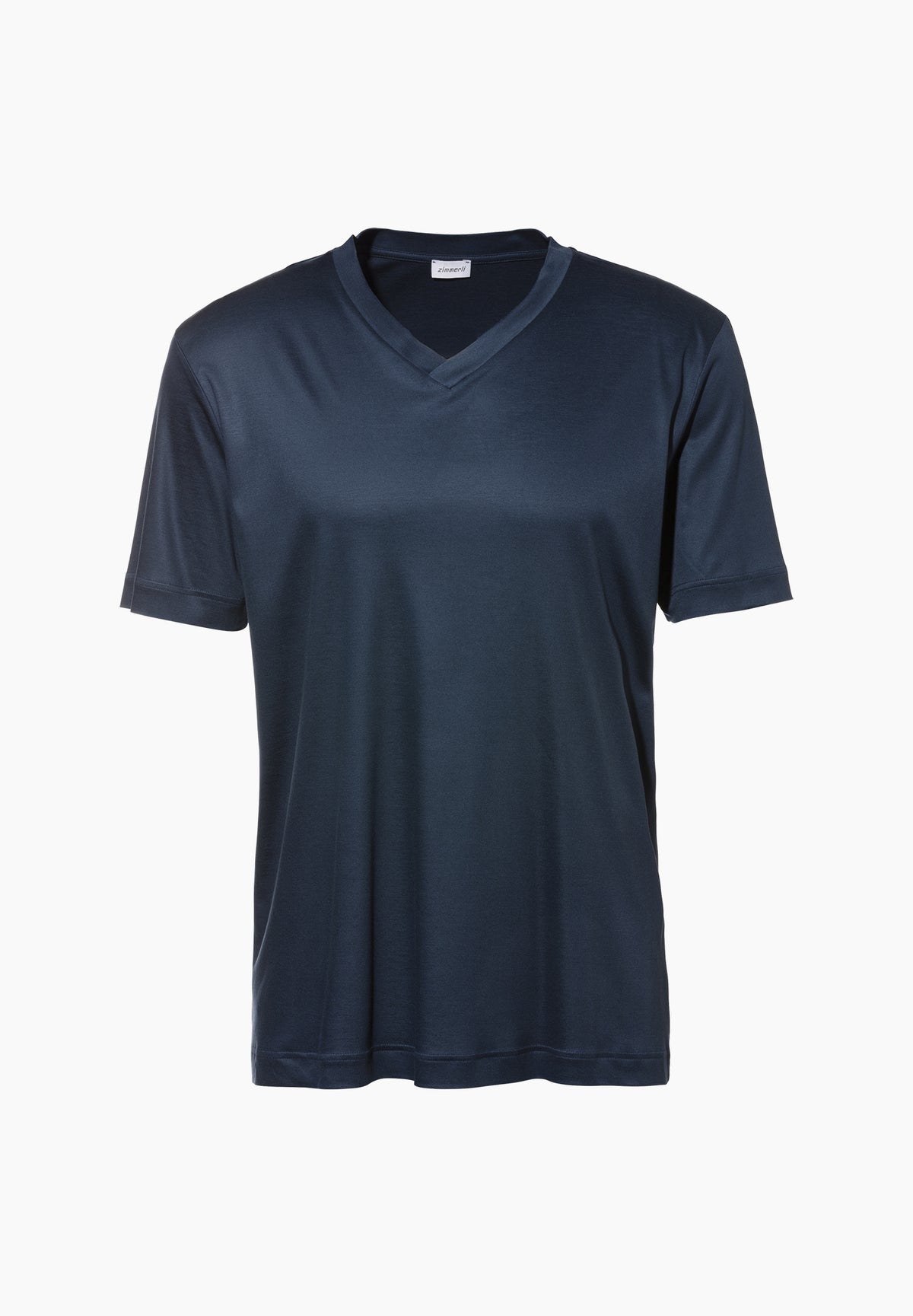 Sustainable Luxury | T-Shirt à manches courtes col en V - dark blue