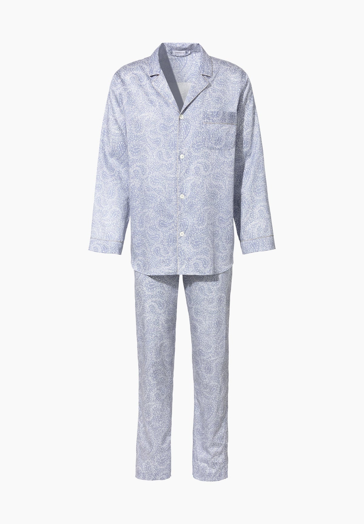 Cotton Sateen Print | Pyjama longues - paisley blue