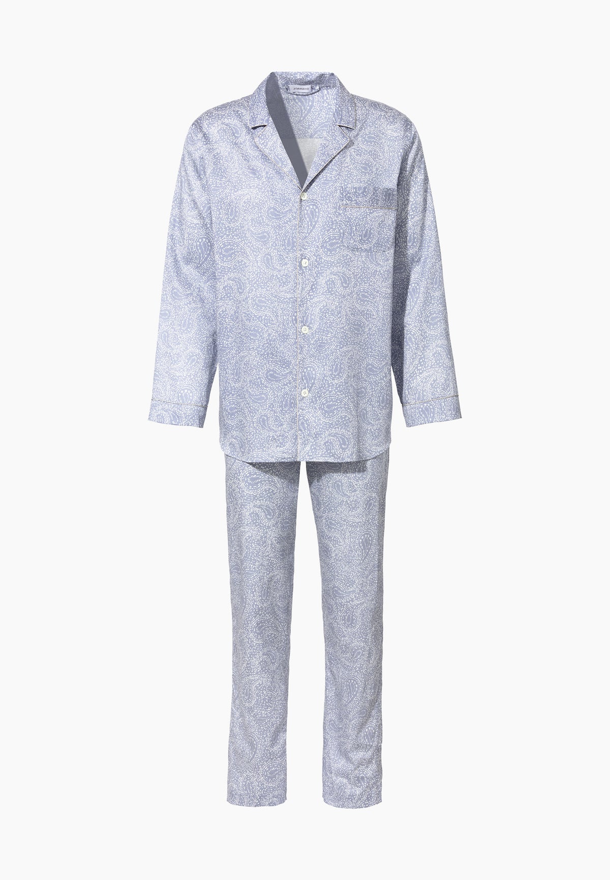Cotton Sateen Print | Pyjama longues - paisley blue