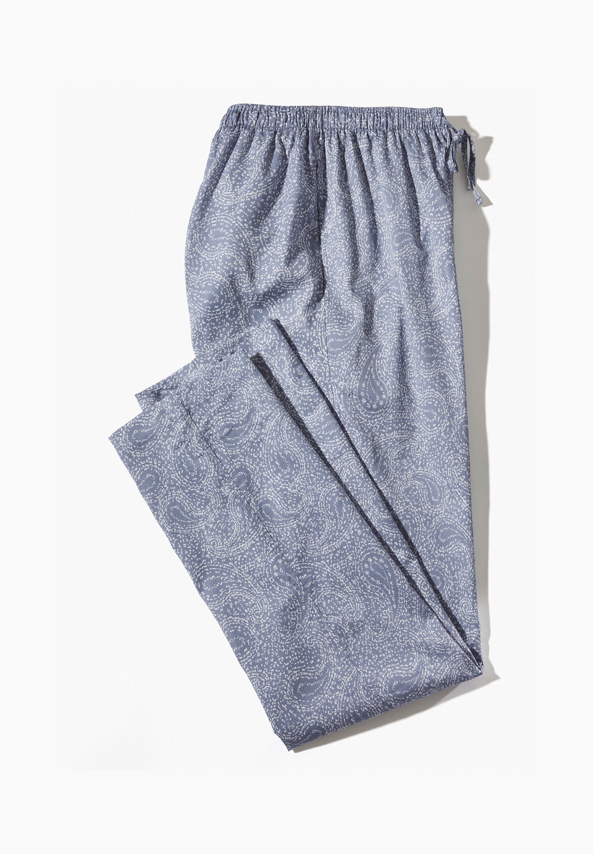Cotton Sateen Print | Pants Long - paisley blue